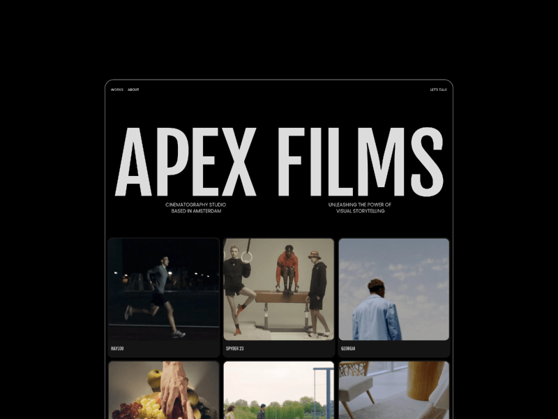 Thumbnail 1 for Apex Films, a Framer Marketplace template by ena supply.