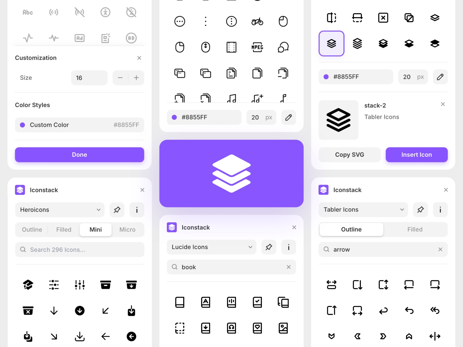 Thumbnail 1 for Iconstack, a Framer Marketplace template by Isaac Roberts.