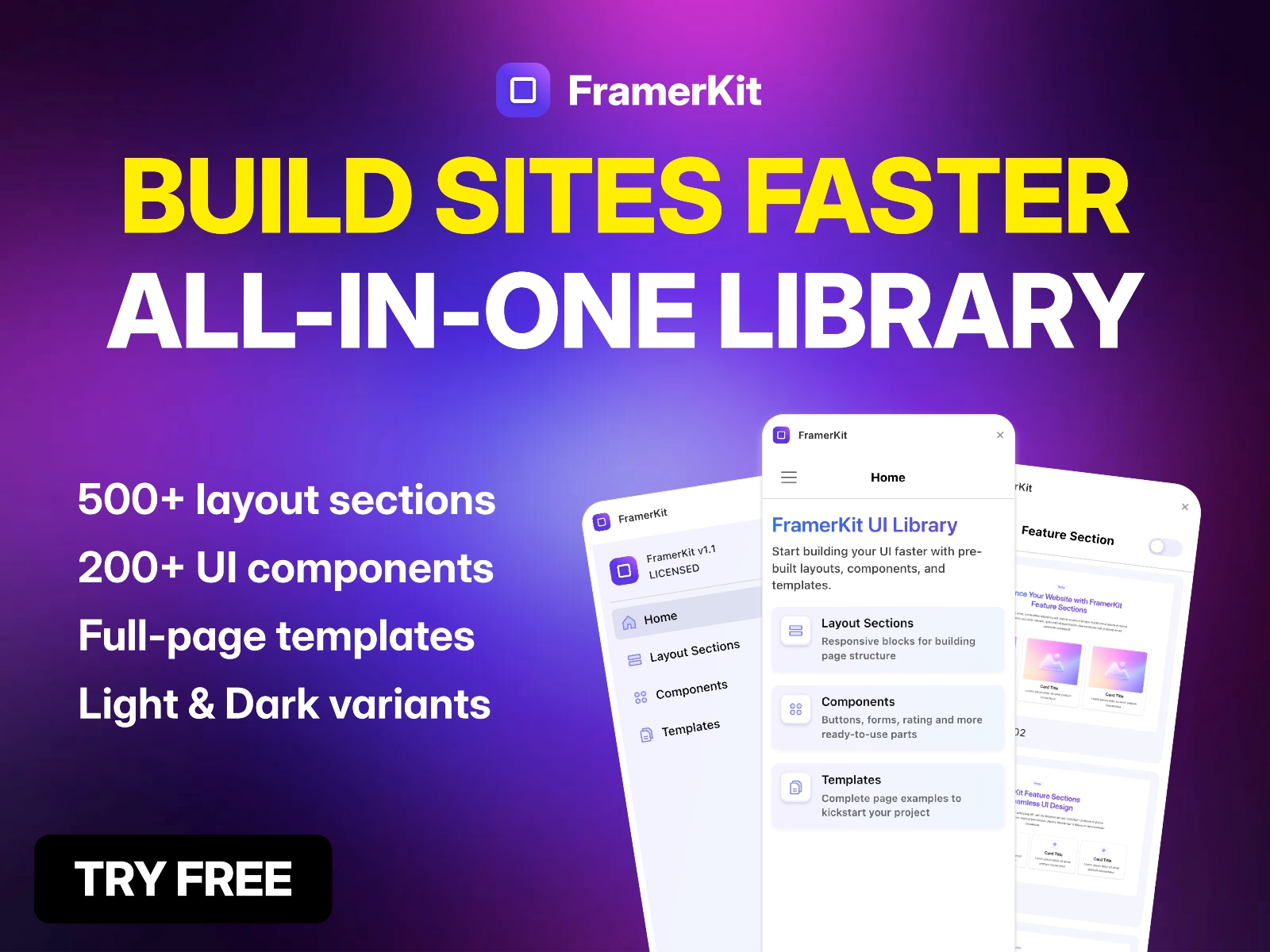 Thumbnail 1 for FramerKit, a Framer Marketplace template by Pavel Halichenka.