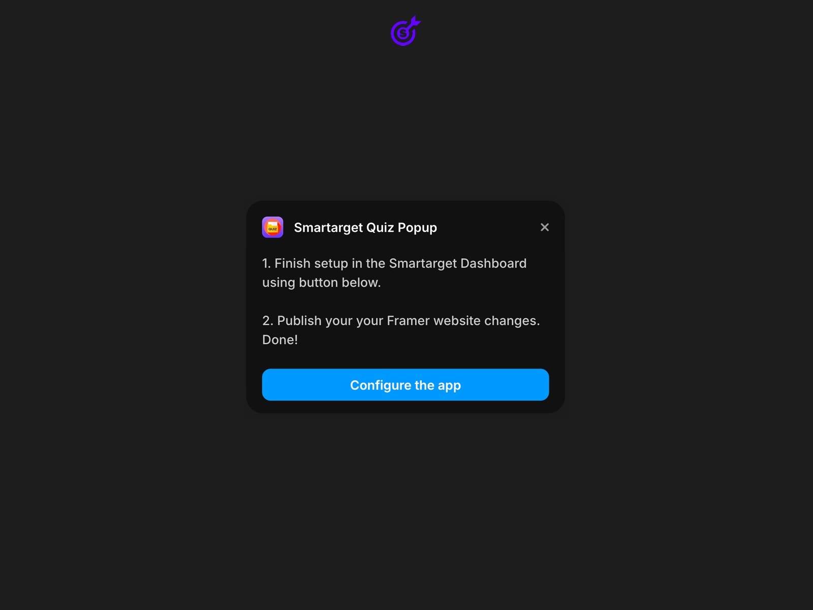 Screenshot 3 for Smartarget Quiz Popup, a Framer Marketplace plugin by Smartarget.