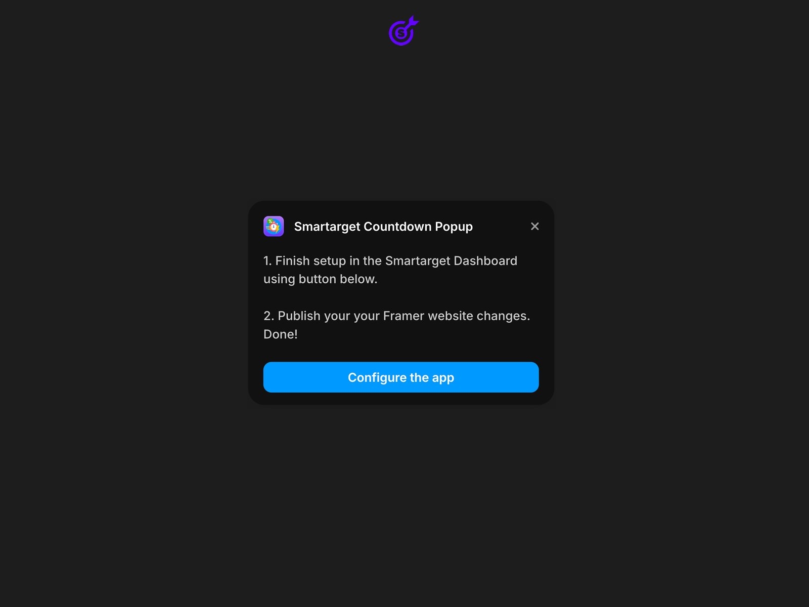 Screenshot 3 for Smartarget Countdown Popup, a Framer Marketplace plugin by Smartarget.