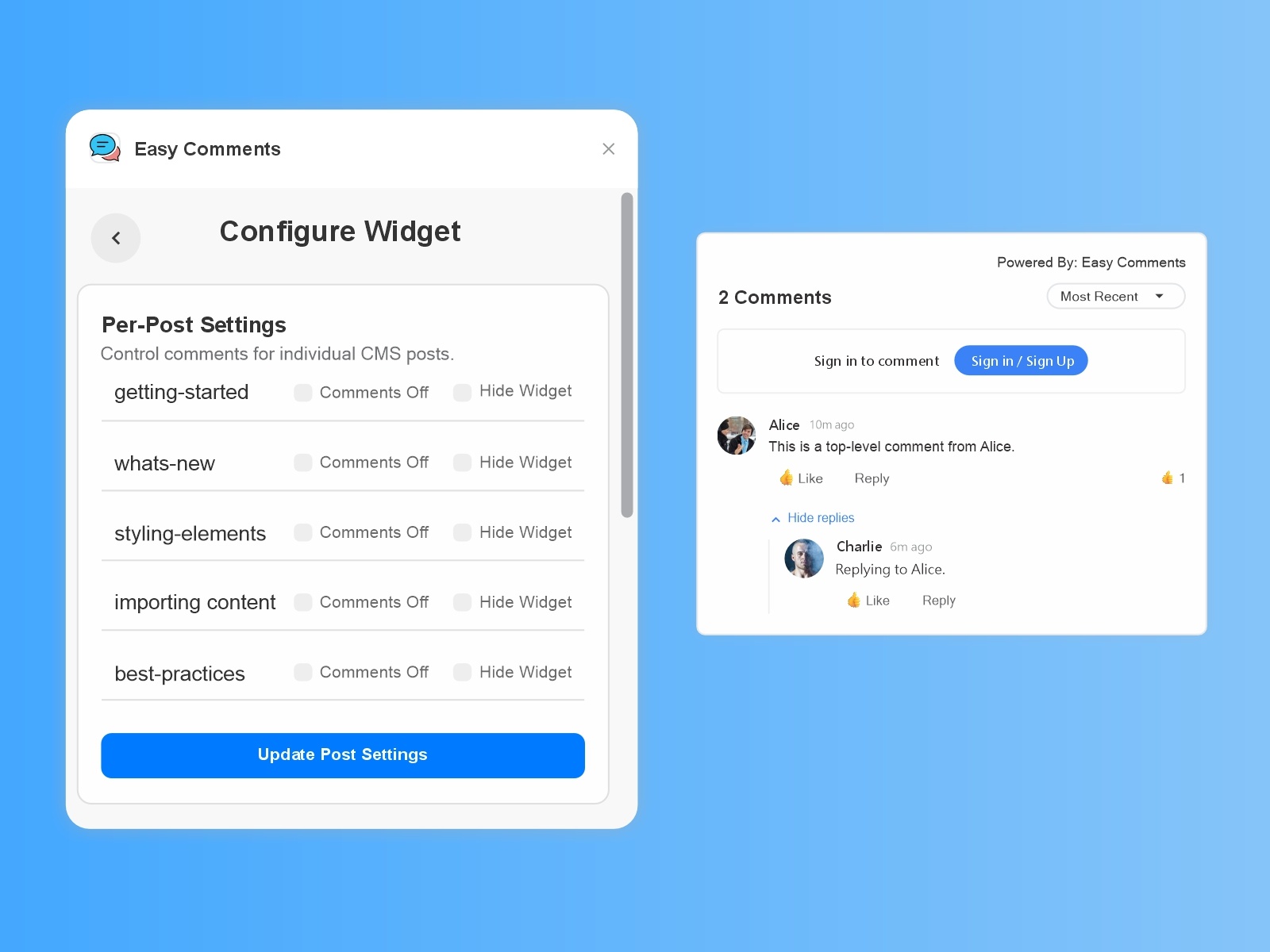 Screenshot 4 for Easy Comments, a Framer Marketplace plugin by shahkar khan.