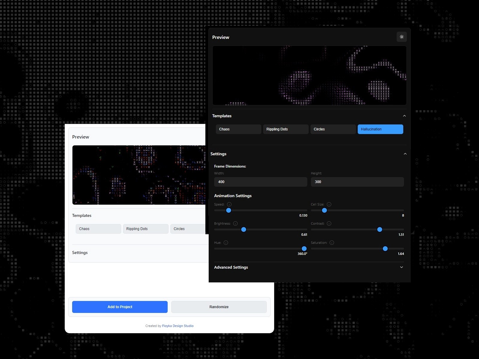 Thumbnail 2 for AsciiMotion, a Framer Marketplace template by Floyka Design Studio.