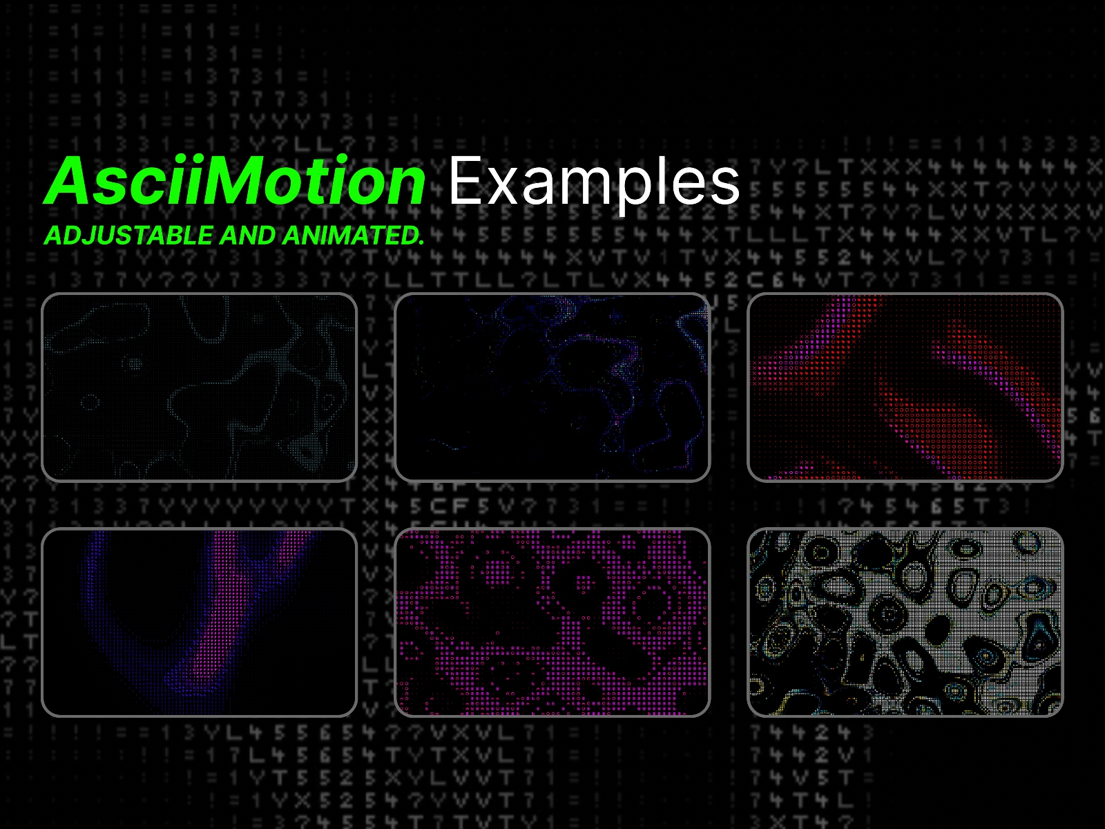 Thumbnail 2 for AsciiMotion, a Framer Marketplace template by Floyka Design Studio.