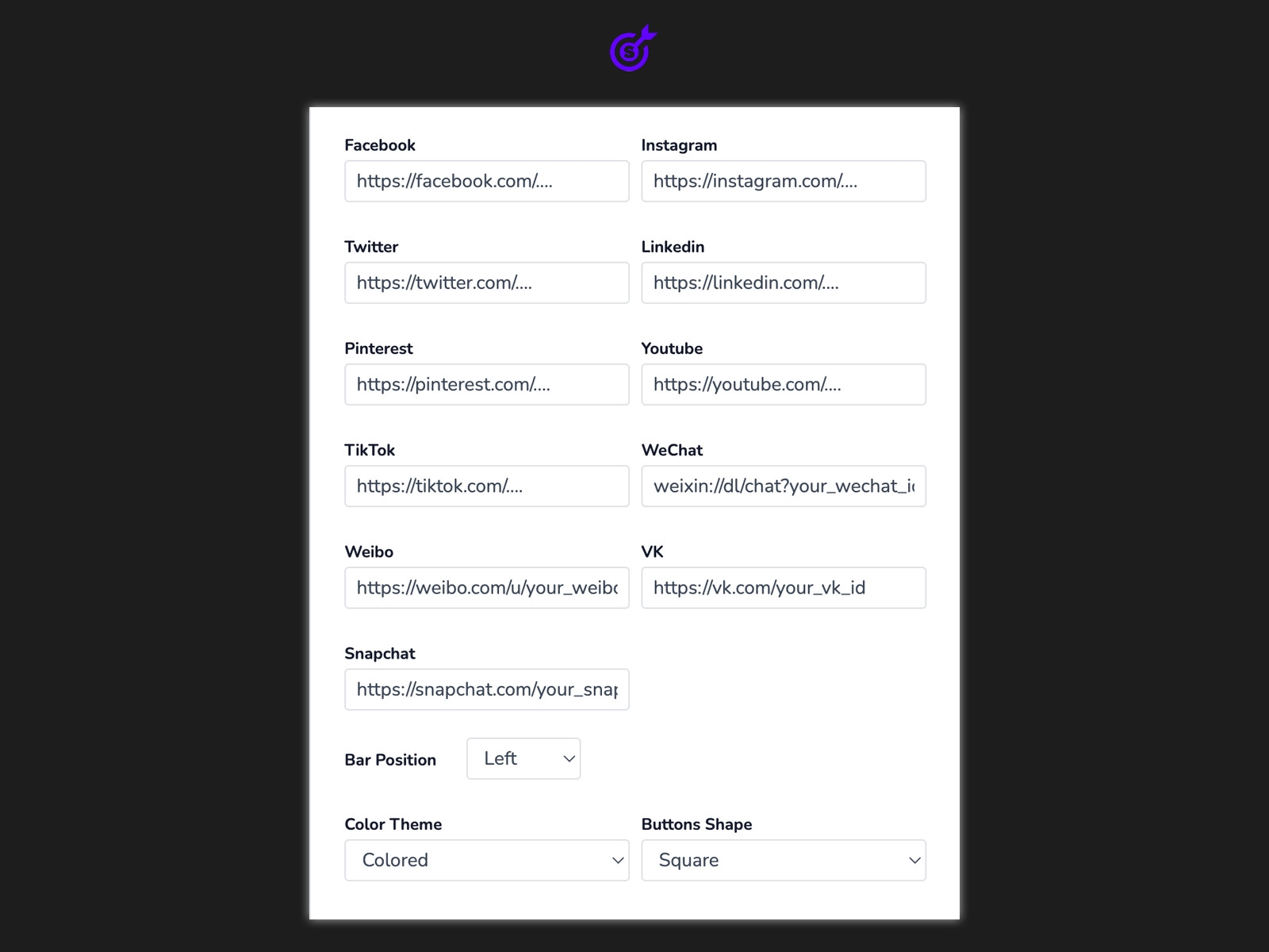 Screenshot 3 for Social Follow Bar Icons, a Framer Marketplace plugin by Smartarget.