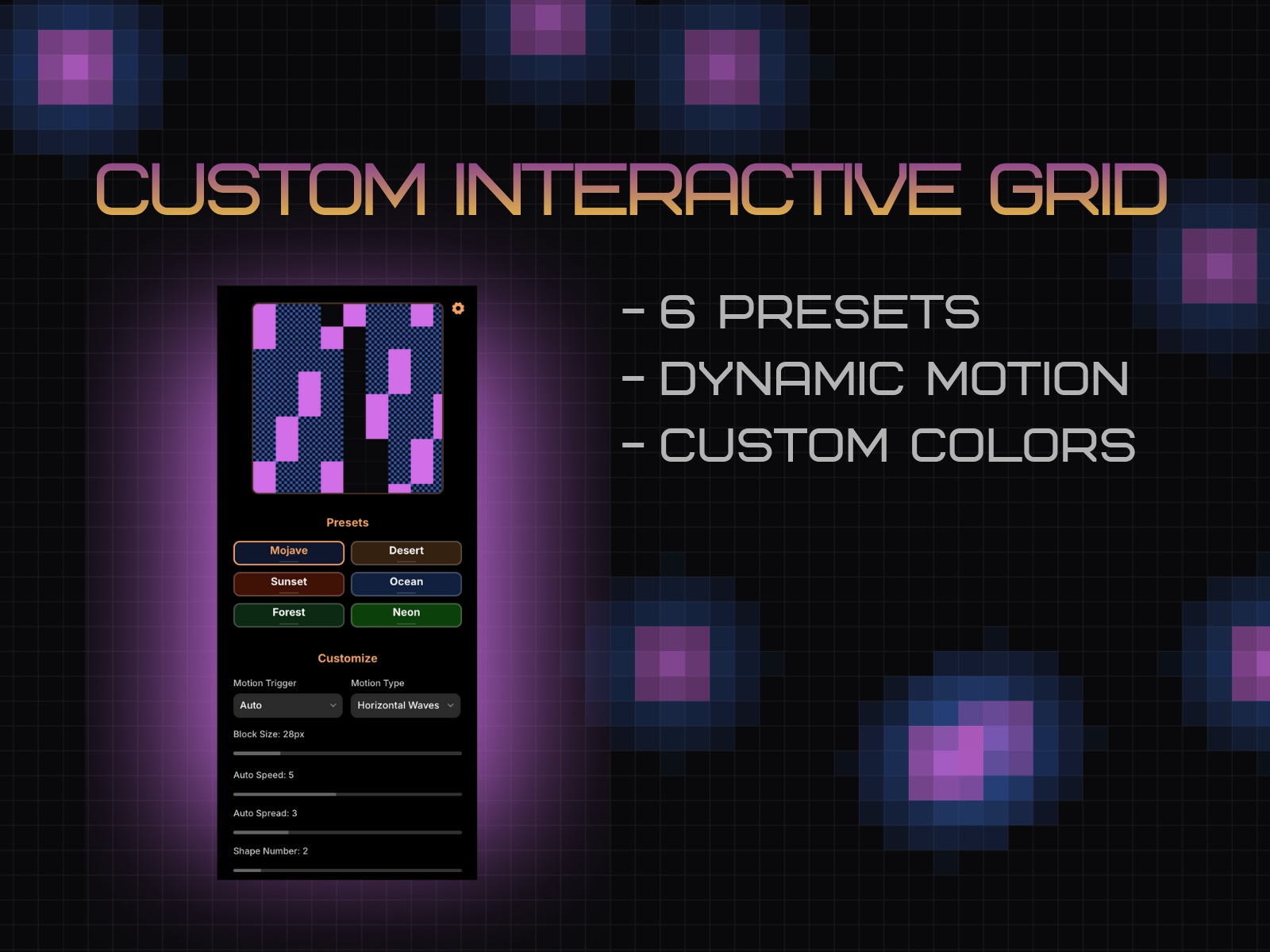 Thumbnail 2 for Mojave Grid, a Framer Marketplace plugin by Jesse Garcia.