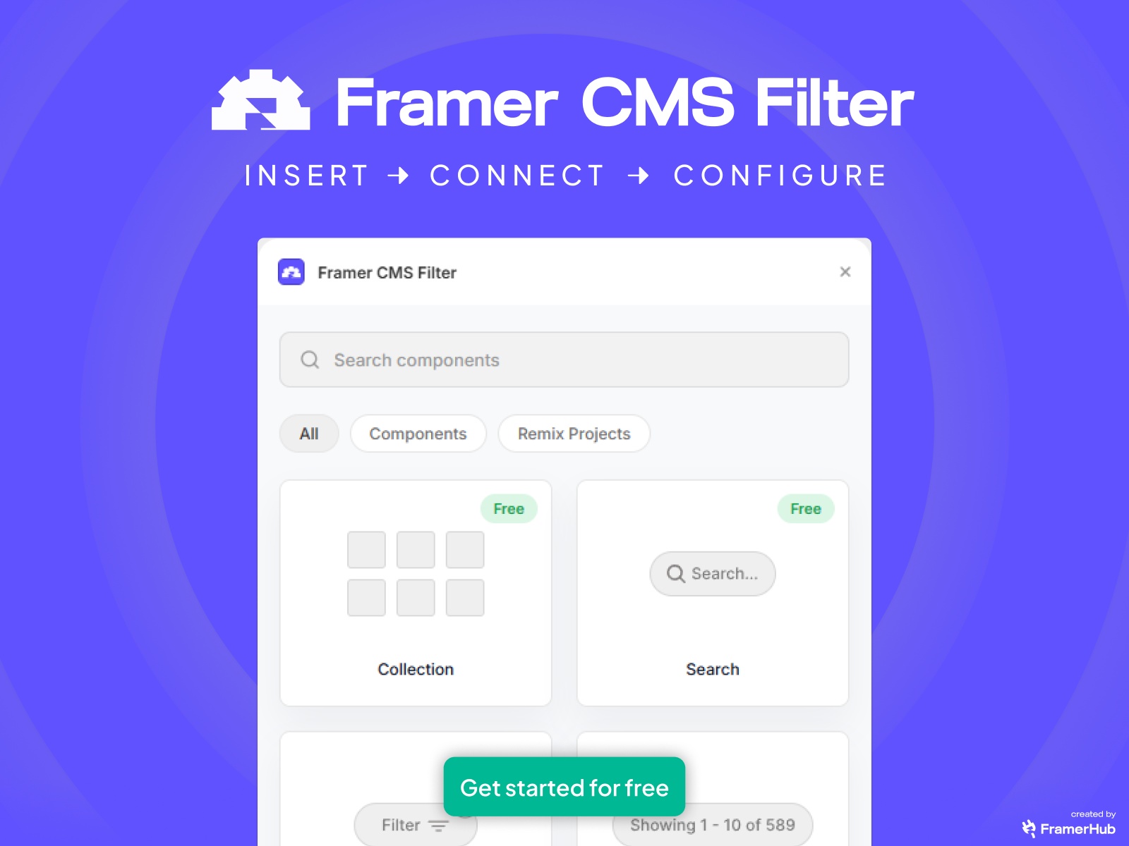 Thumbnail 1 for Framer CMS Filter, a Framer Marketplace template by Framer Hub.