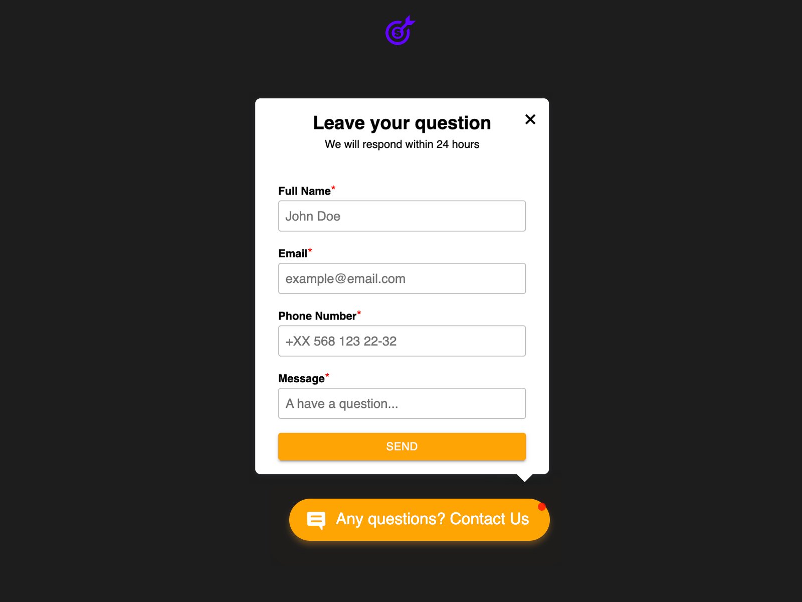 Thumbnail 1 for Contact Form, a Framer Marketplace template by Smartarget.