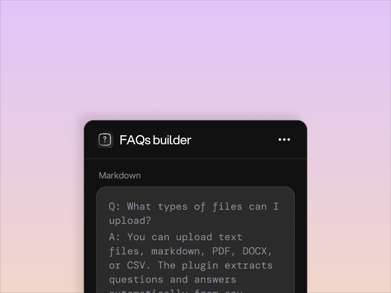 Thumbnail 2 for FAQs Builder, a Framer Marketplace plugin by Framer Lists.