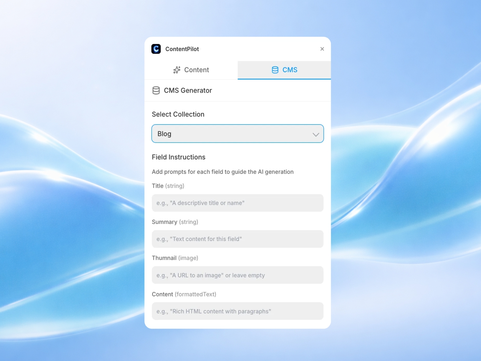 Screenshot 4 for ContentPilot, a Framer Marketplace plugin by Launchly.