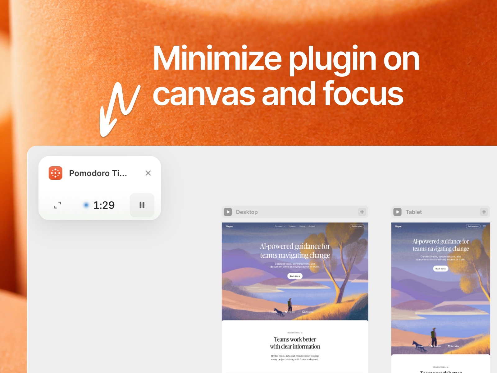 Thumbnail 2 for Pomodoro Timer, a Framer Marketplace template by Sanna Granqvist.