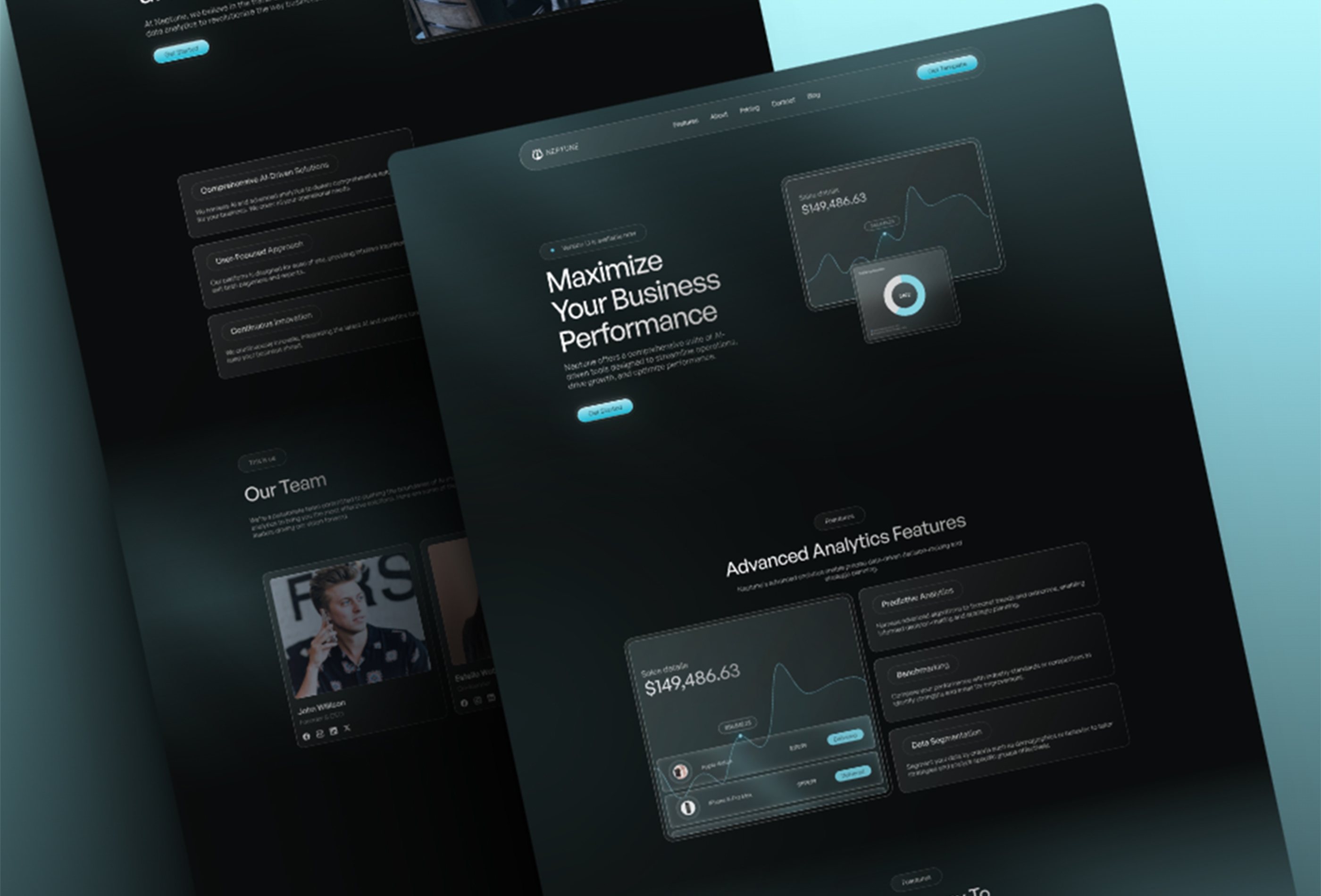 Screenshot 3 for Neptune, a Framer Marketplace template by Josiah Bhanghoyer.