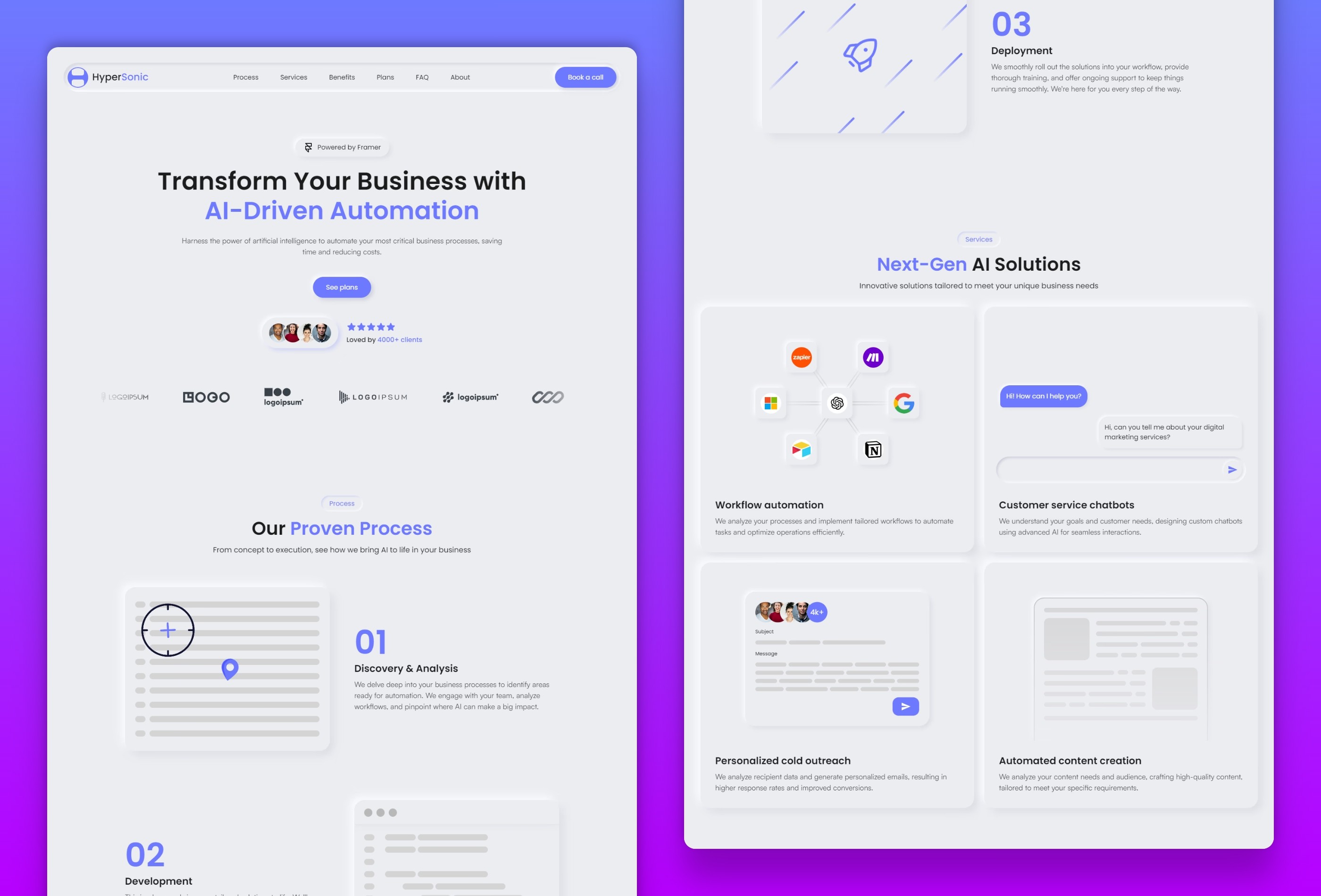 Thumbnail 2 for Hypersonic, a Framer Marketplace template by Arun Space K.
