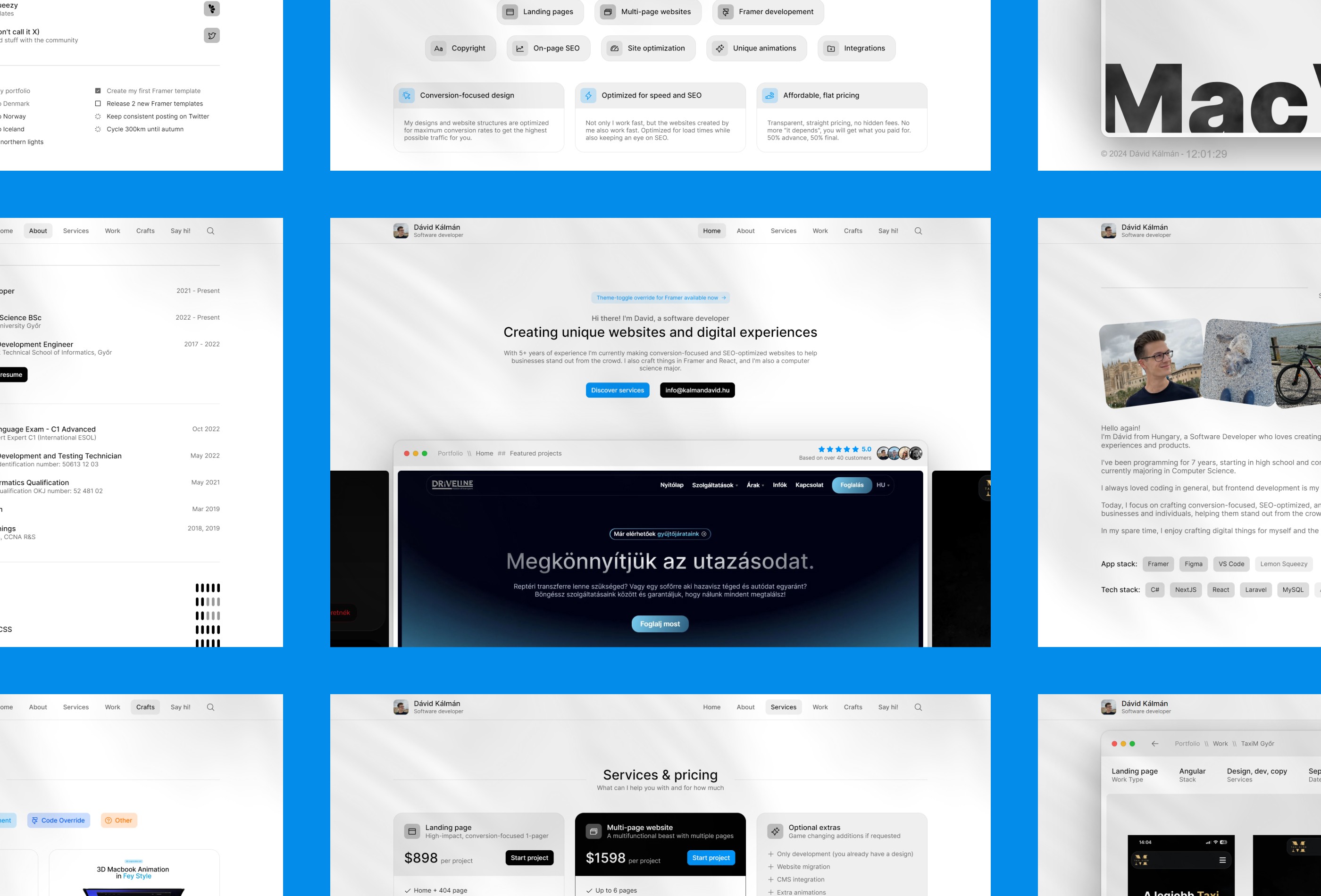 Screenshot 1 for MacVision, a Framer Marketplace template by Dávid Kálmán.
