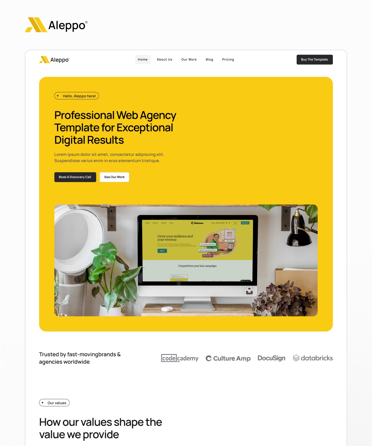Screenshot 1 for Aleppo, a Framer Marketplace template by Seto Febriant.