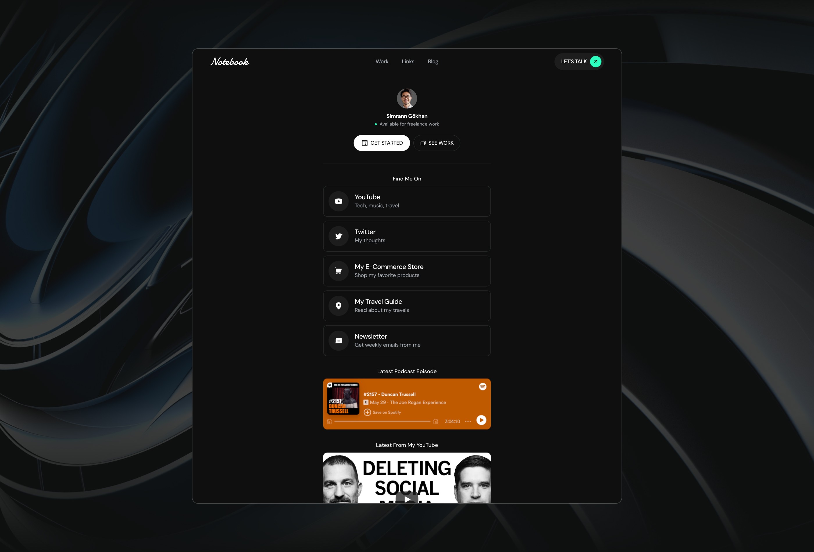 Screenshot 4 for Notebook, a Framer Marketplace template by Wize.