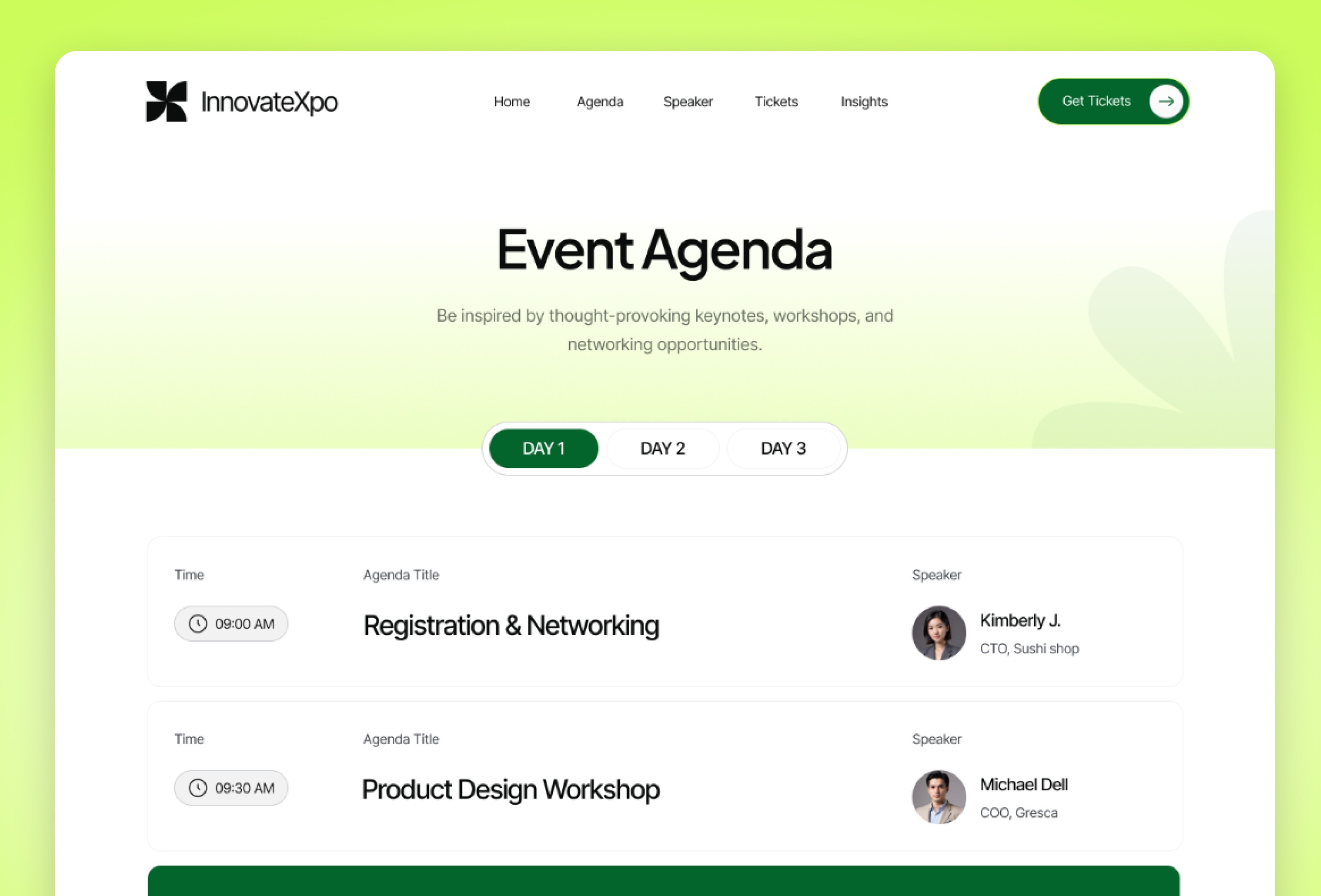 Screenshot 4 for InnovateXpo, a Framer Marketplace template by WildFramer.