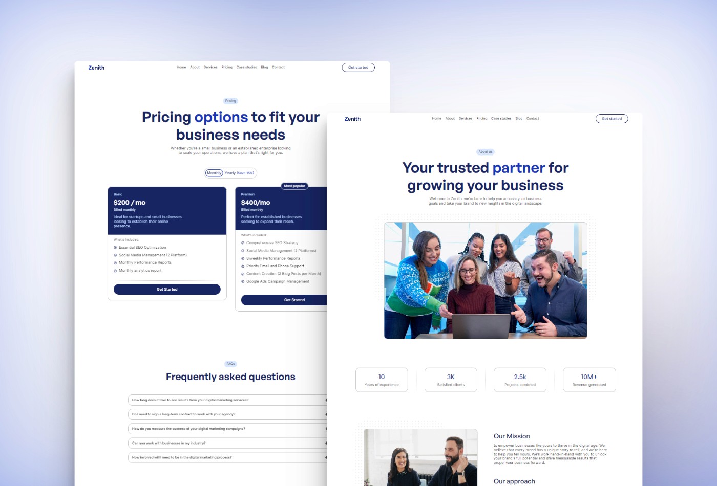 Screenshot 3 for Zenith, a Framer Marketplace template by Thaer Swailem.