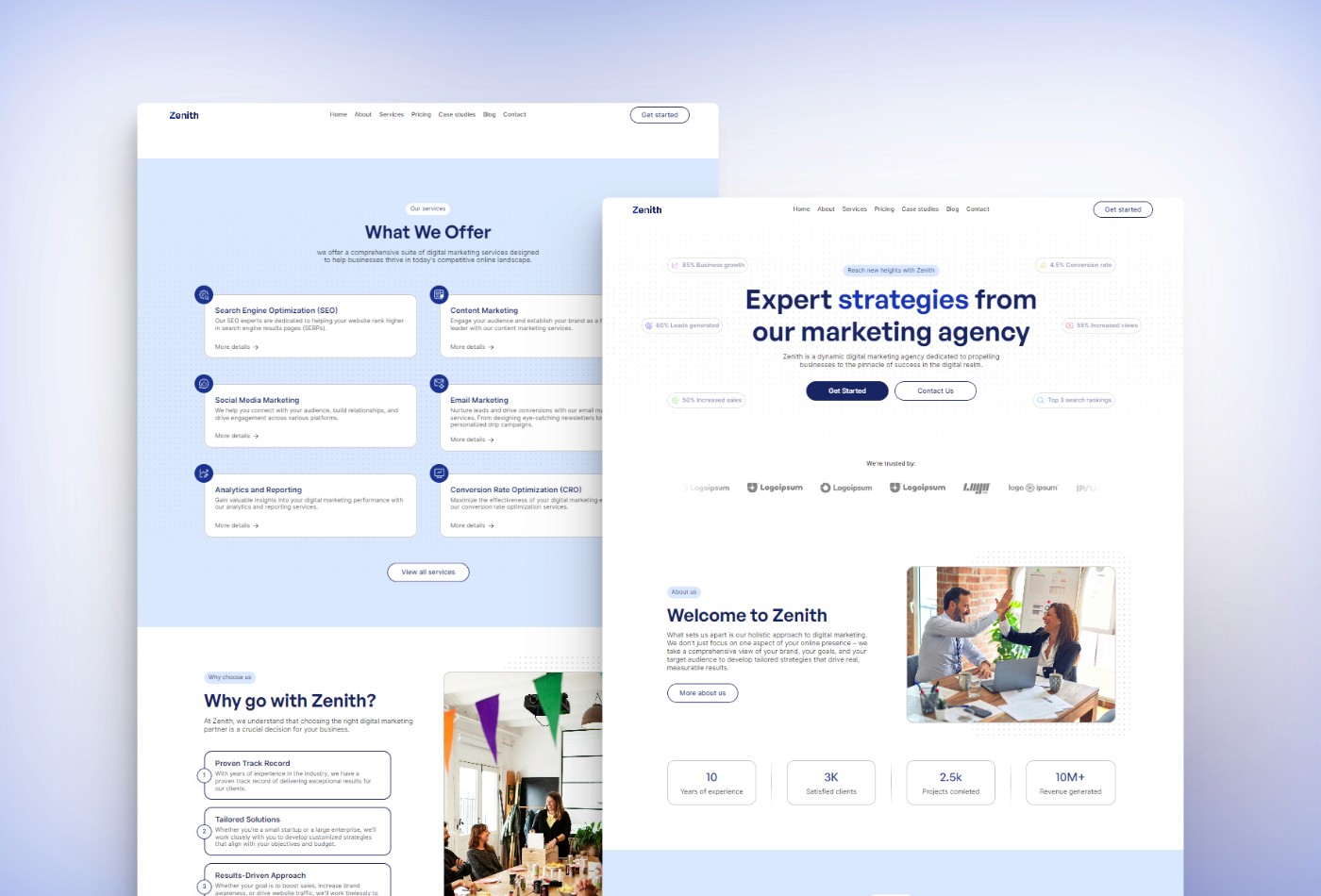 Screenshot 2 for Zenith, a Framer Marketplace template by Thaer Swailem.