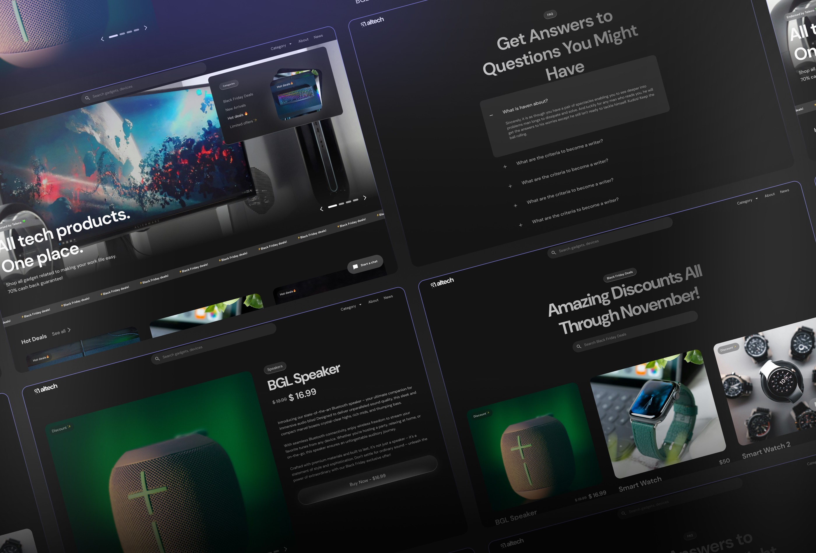 Screenshot 2 for Altech, a Framer Marketplace template by Plaiter.