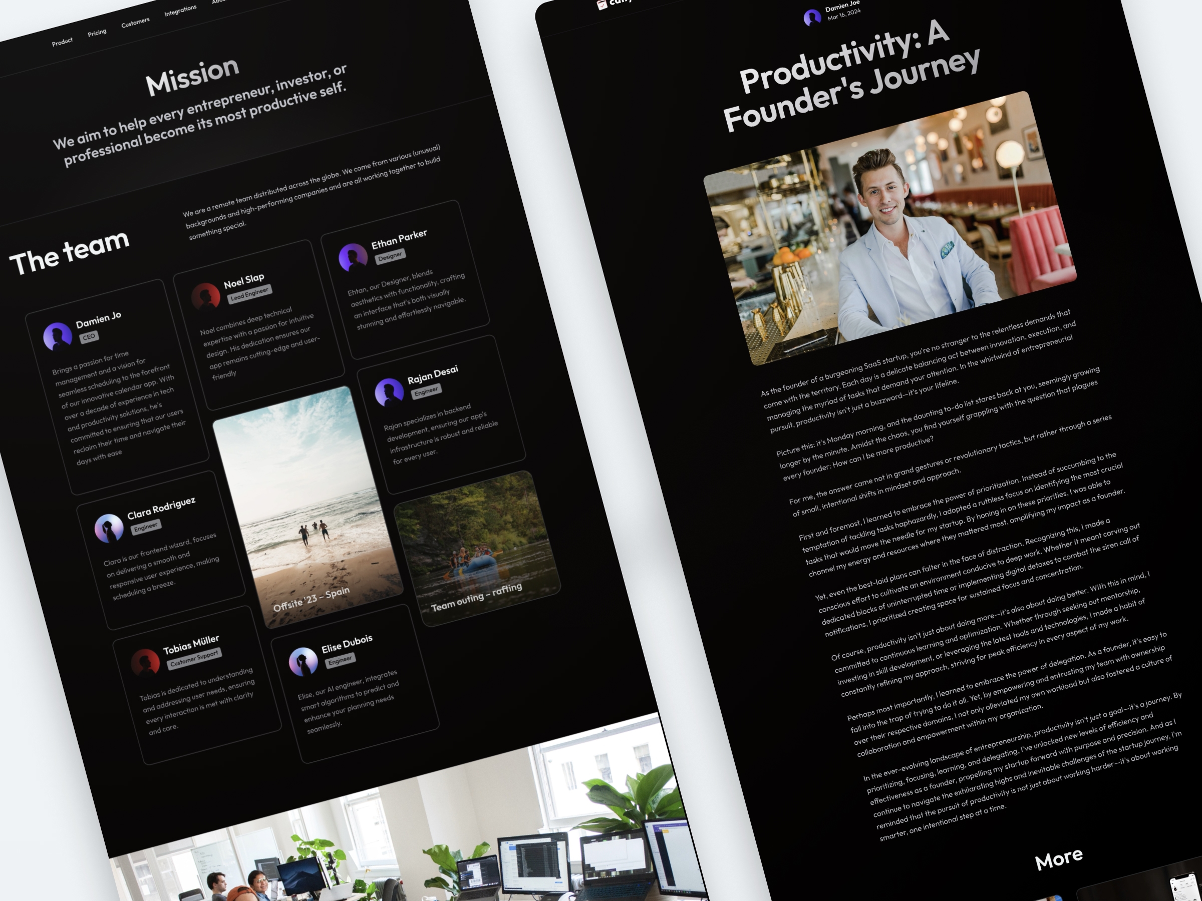 Screenshot 3 for Cally, a Framer Marketplace template by Pixelpal Supply.