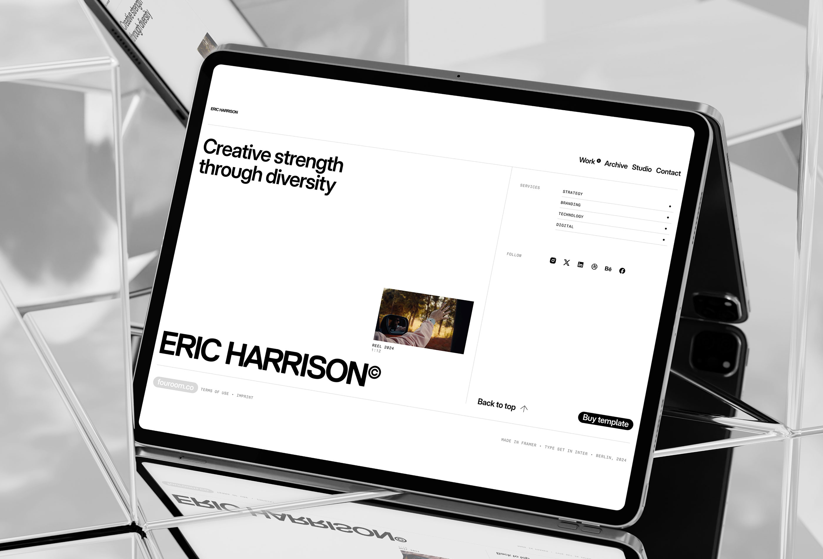 Screenshot 4 for Harrison, a Framer Marketplace template by Fouroom.
