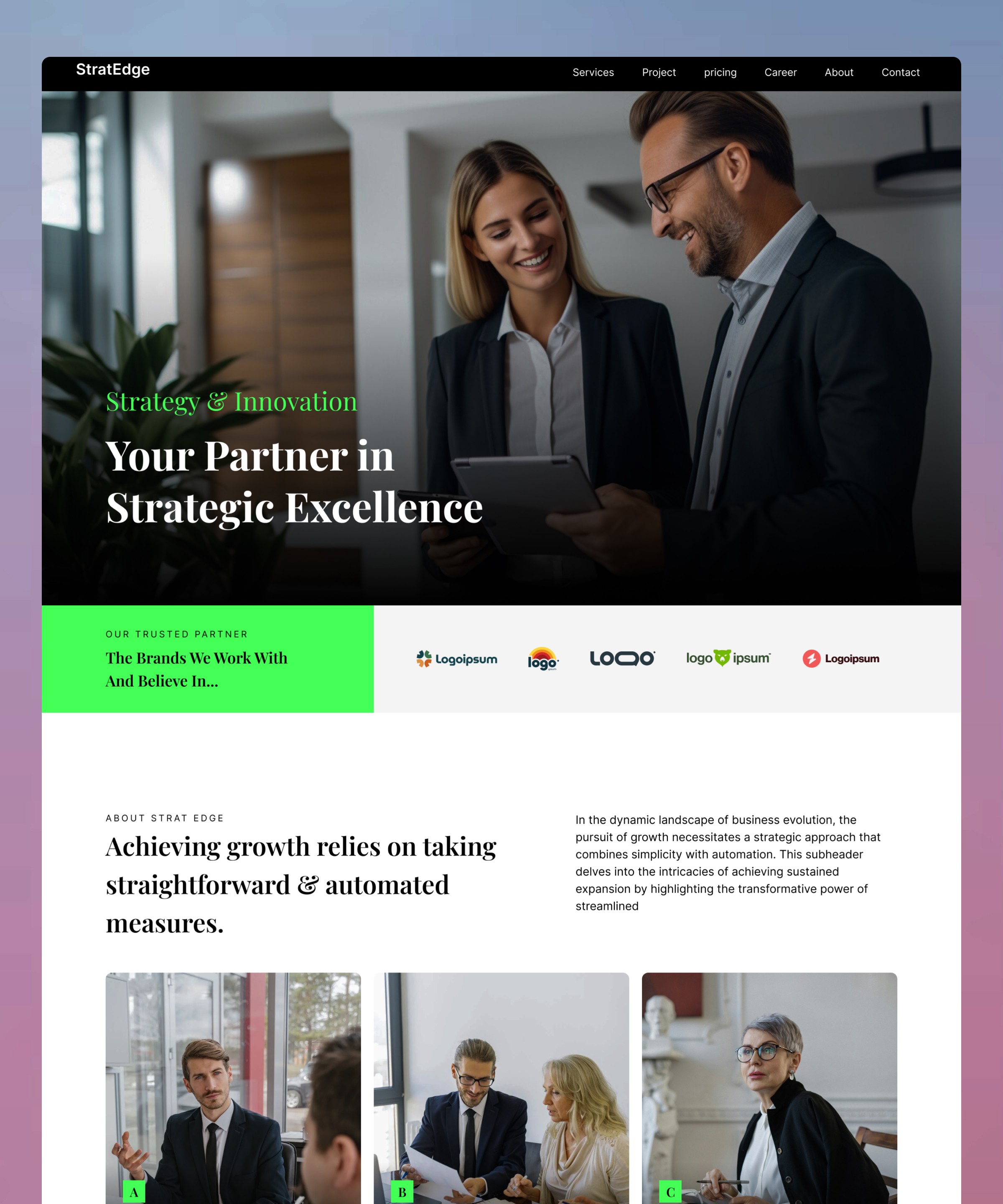 Screenshot 1 for Consultzo, a Framer Marketplace template by Olabode Felix.