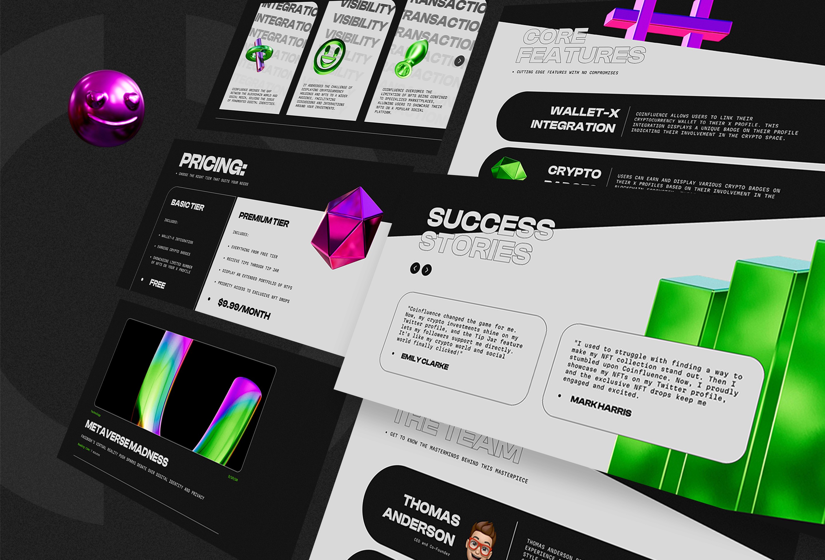 Screenshot 4 for Coinfluence, a Framer Marketplace template by Martin Hoffelder.