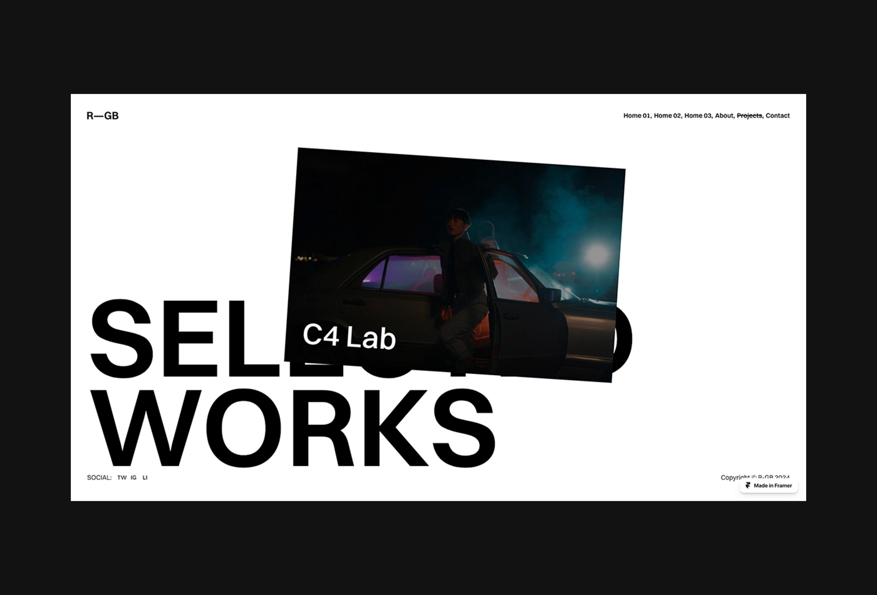 Screenshot 3 for R—GB, a Framer Marketplace template by Leandro Melo.