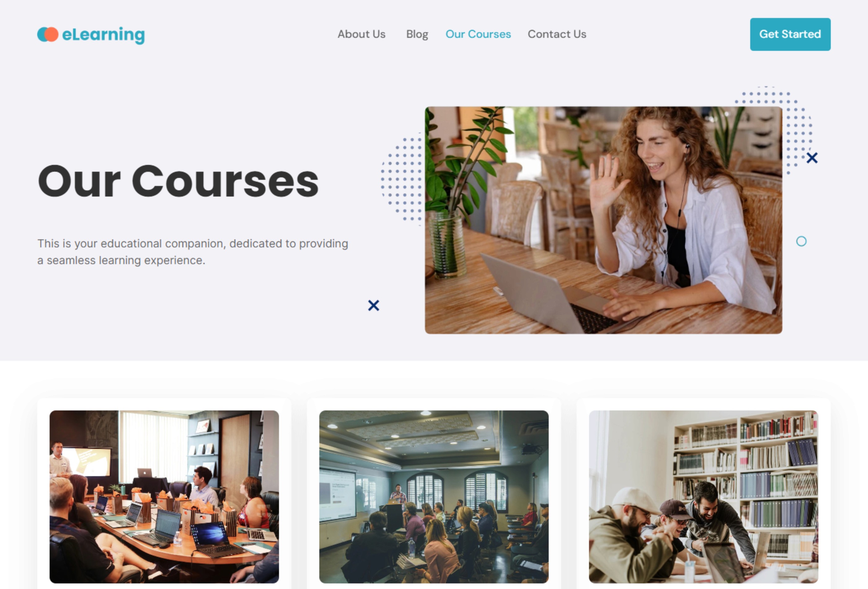 Screenshot 4 for eLearning, a Framer Marketplace template by Template Theater.