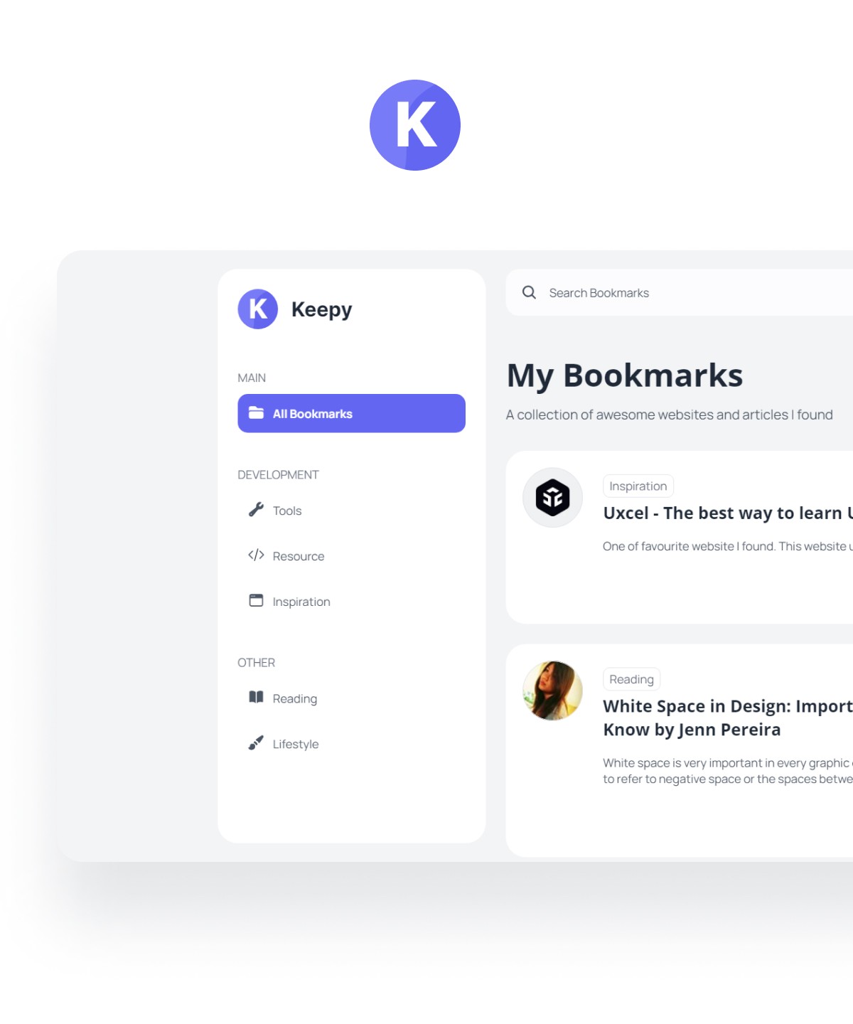 Screenshot 1 for Keepy, a Framer Marketplace template by Eldyn Mohammad.