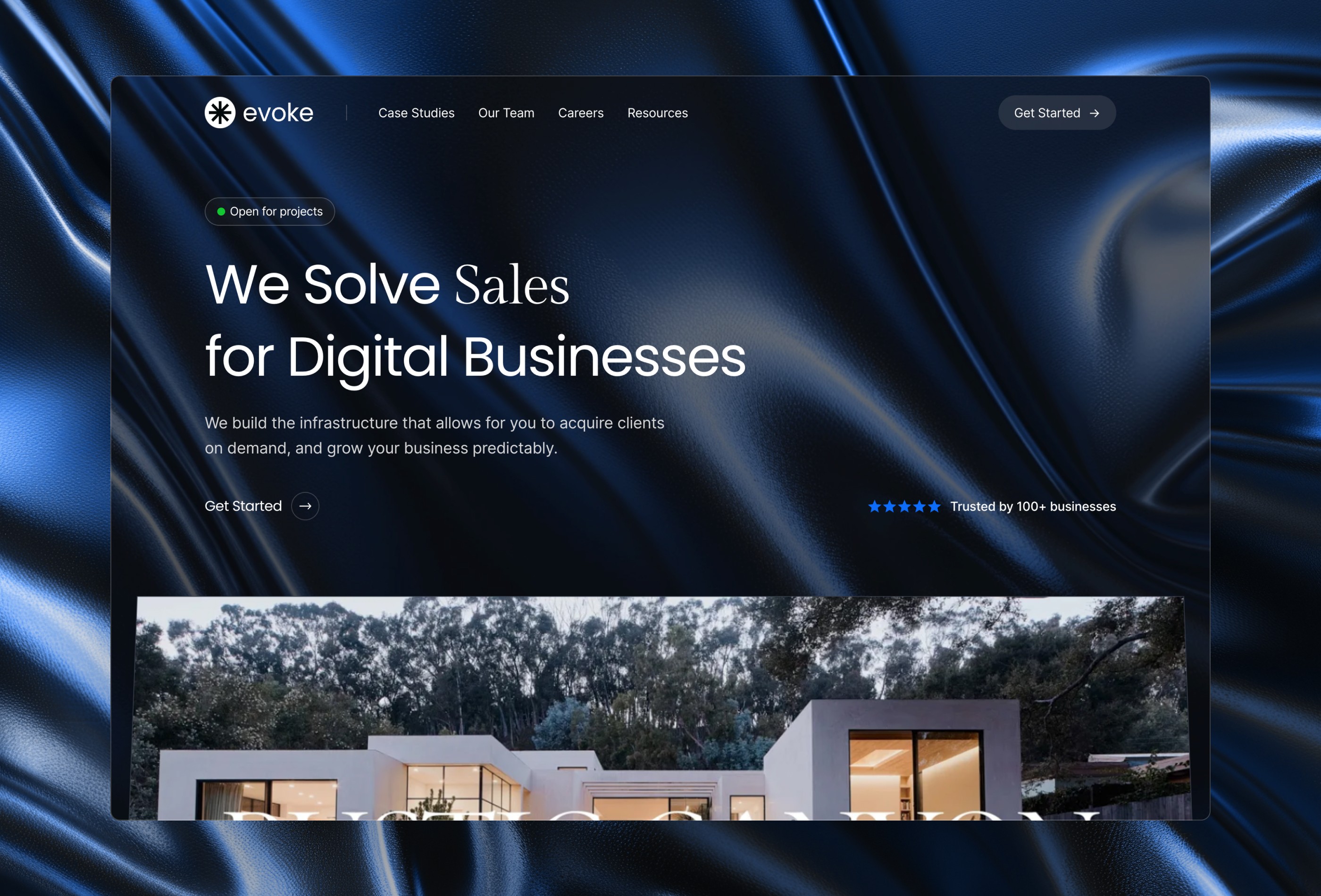 Screenshot 2 for Evoke, a Framer Marketplace template by Wize.