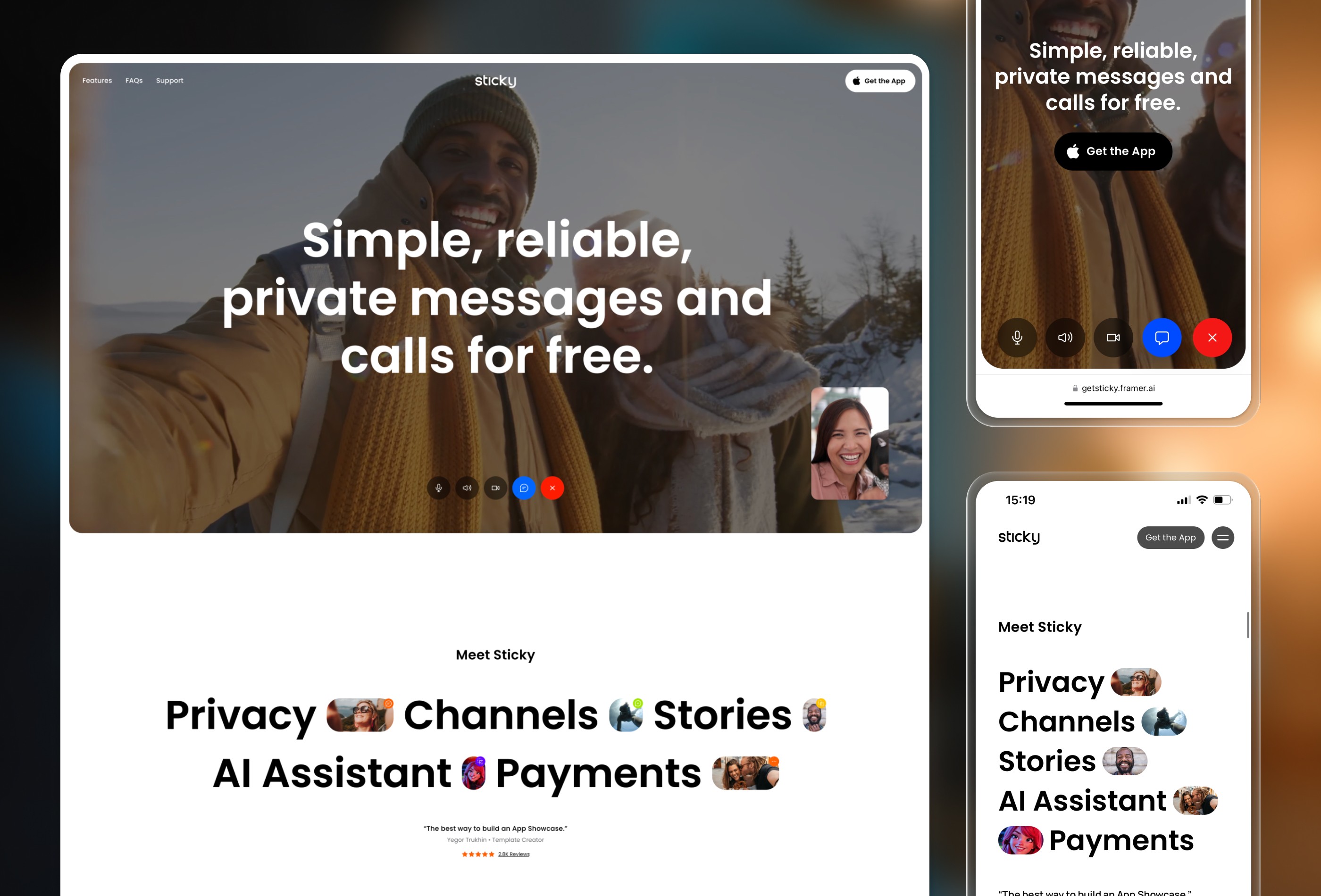 Screenshot 2 for Sticky, a Framer Marketplace template by Yegor Trukhin.