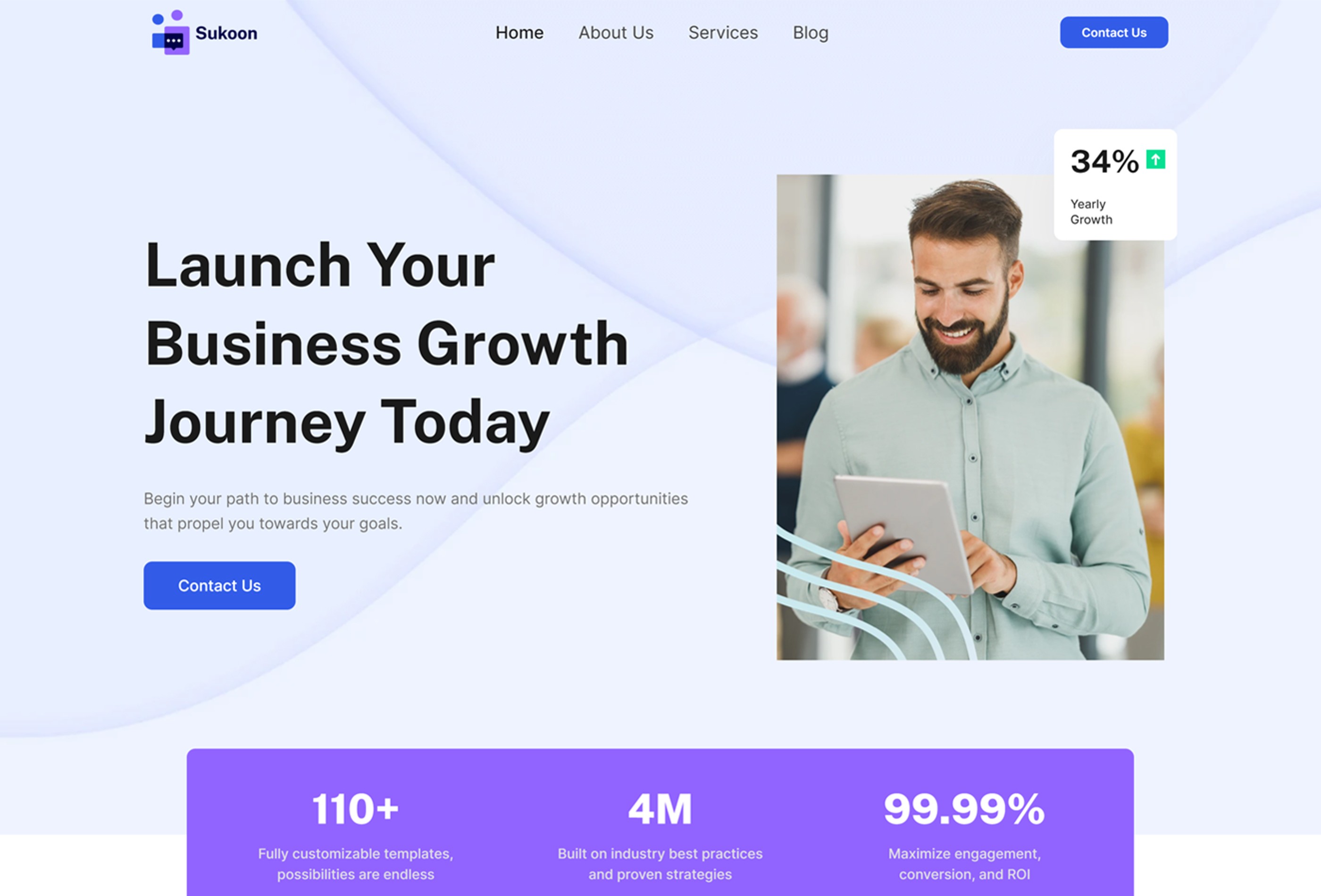 Screenshot 2 for Sukoon, a Framer Marketplace template by Template Theater.