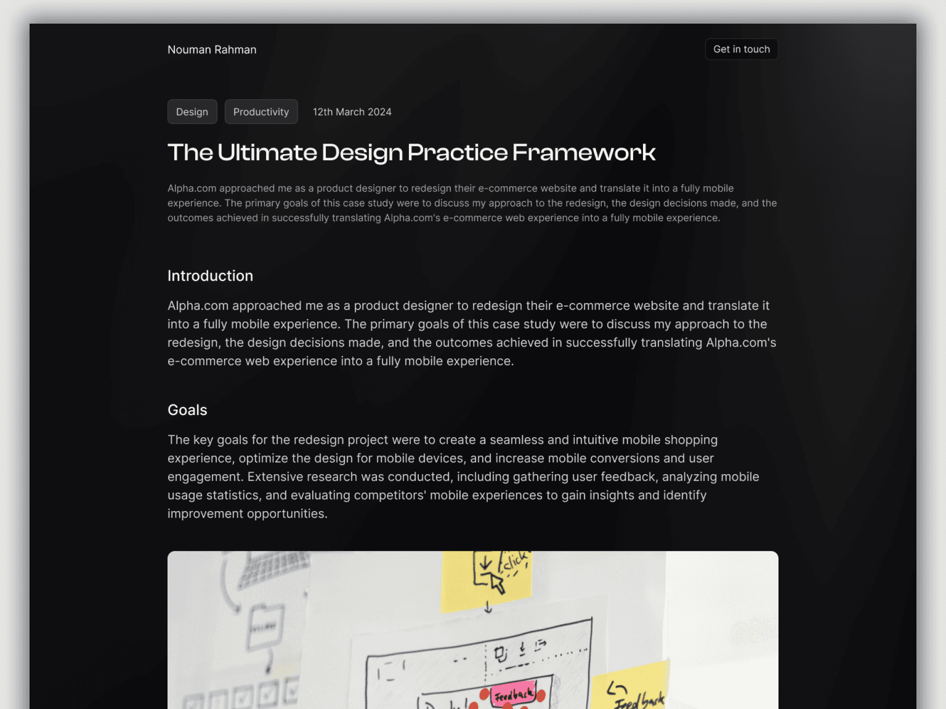 Screenshot 3 for Reflected, a Framer Marketplace template by Nouman Rahman.