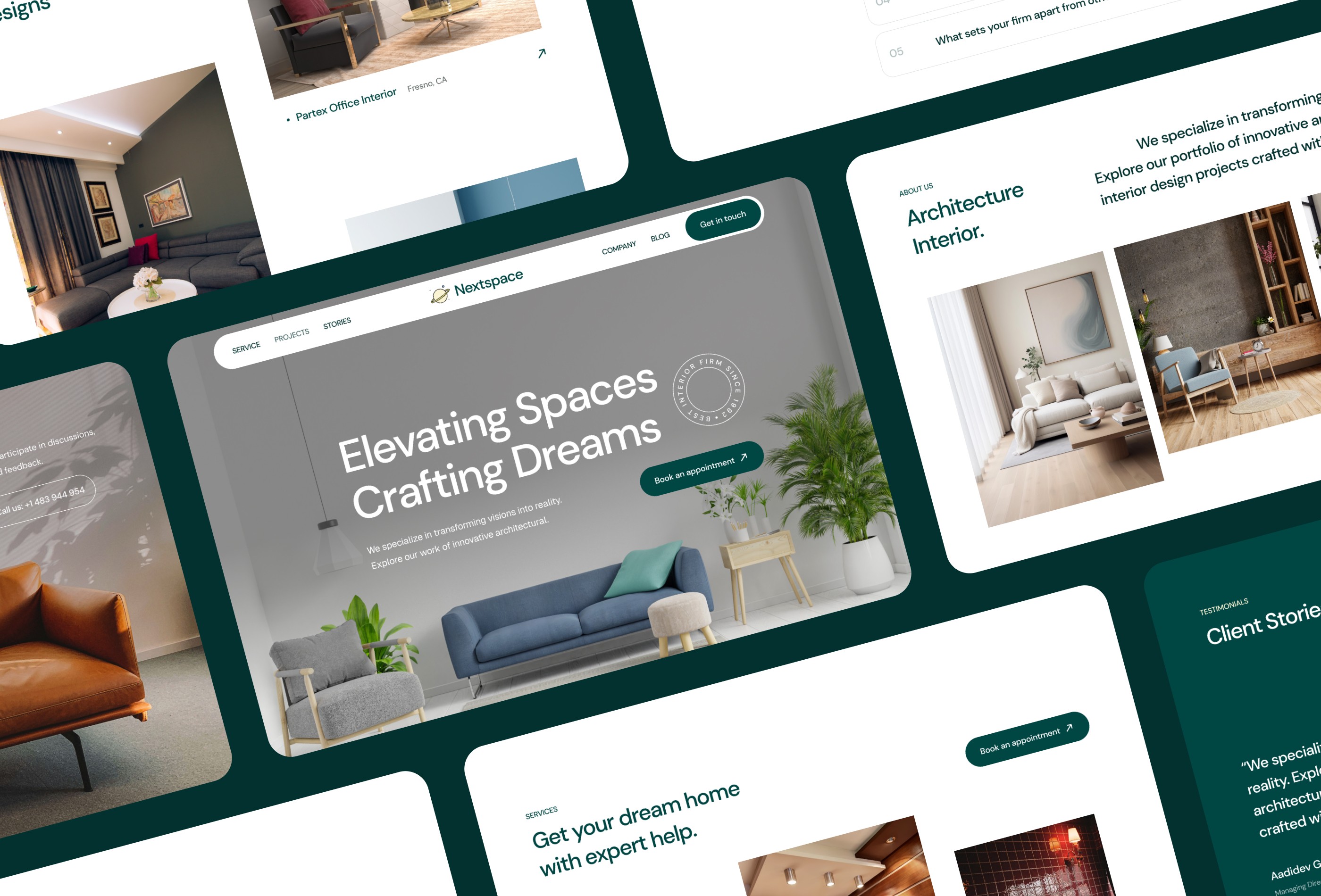 Screenshot 2 for NextSpace, a Framer Marketplace template by Framerbite.
