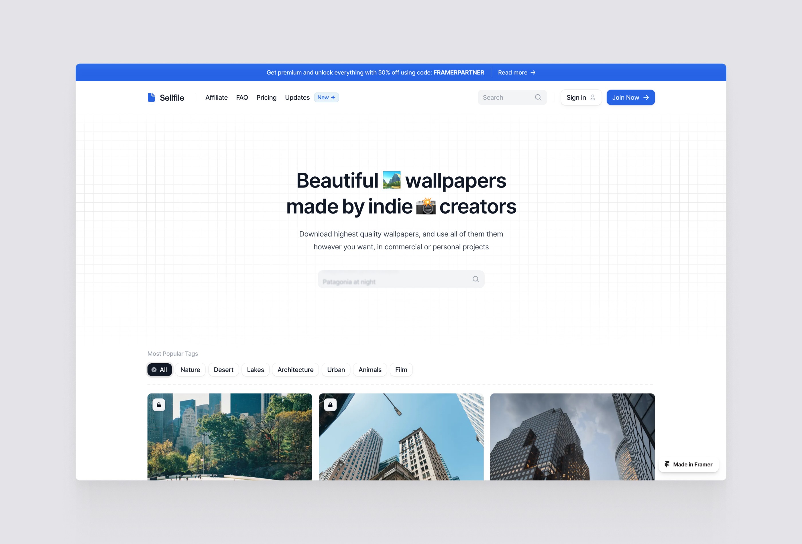 Screenshot 2 for Sellfile, a Framer Marketplace template by Filip Gadziński.
