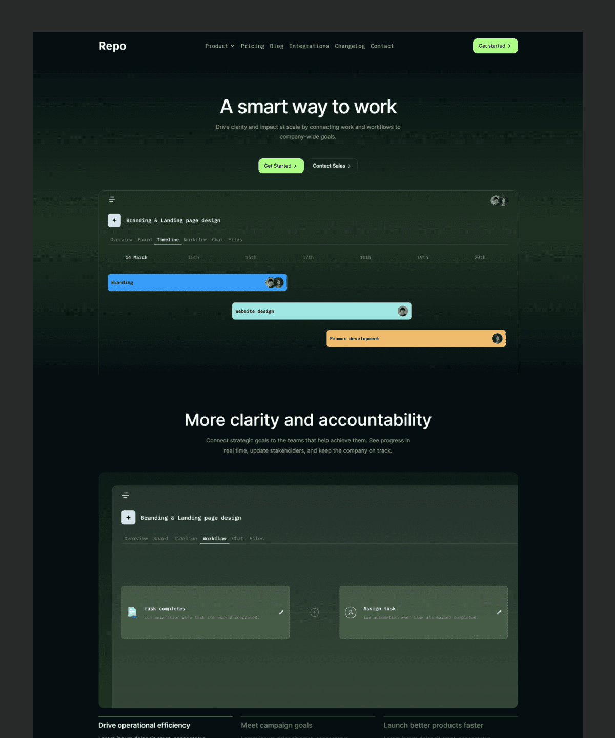 Screenshot 1 for Repo, a Framer Marketplace template by Emmanuel Nwankwo.