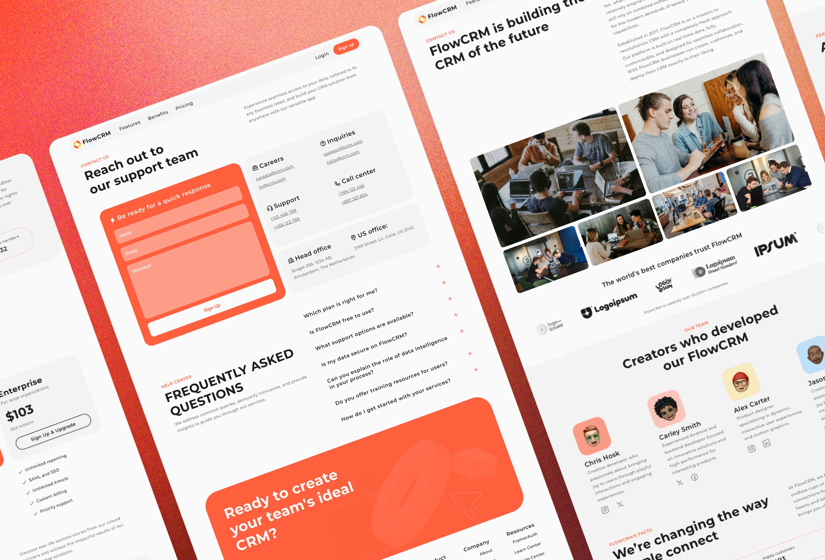Screenshot 3 for FlowCRM, a Framer Marketplace template by kotAndy.
