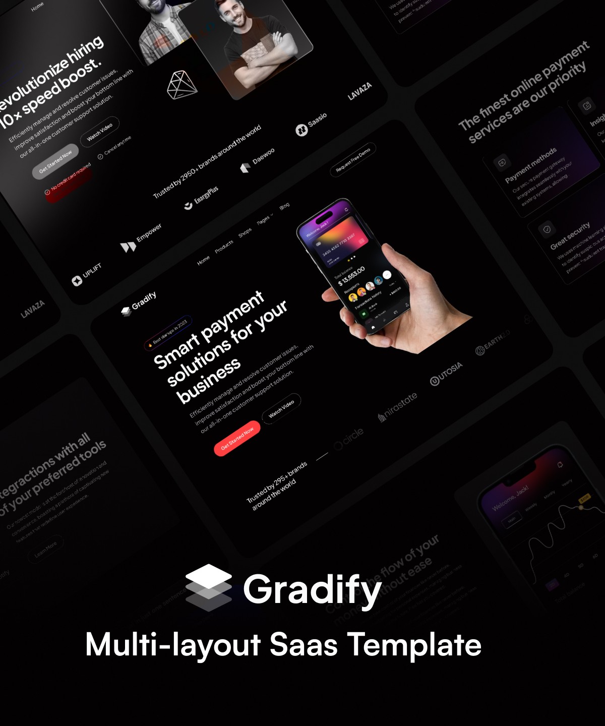 Screenshot 1 for Gradify, a Framer Marketplace template by Framership.