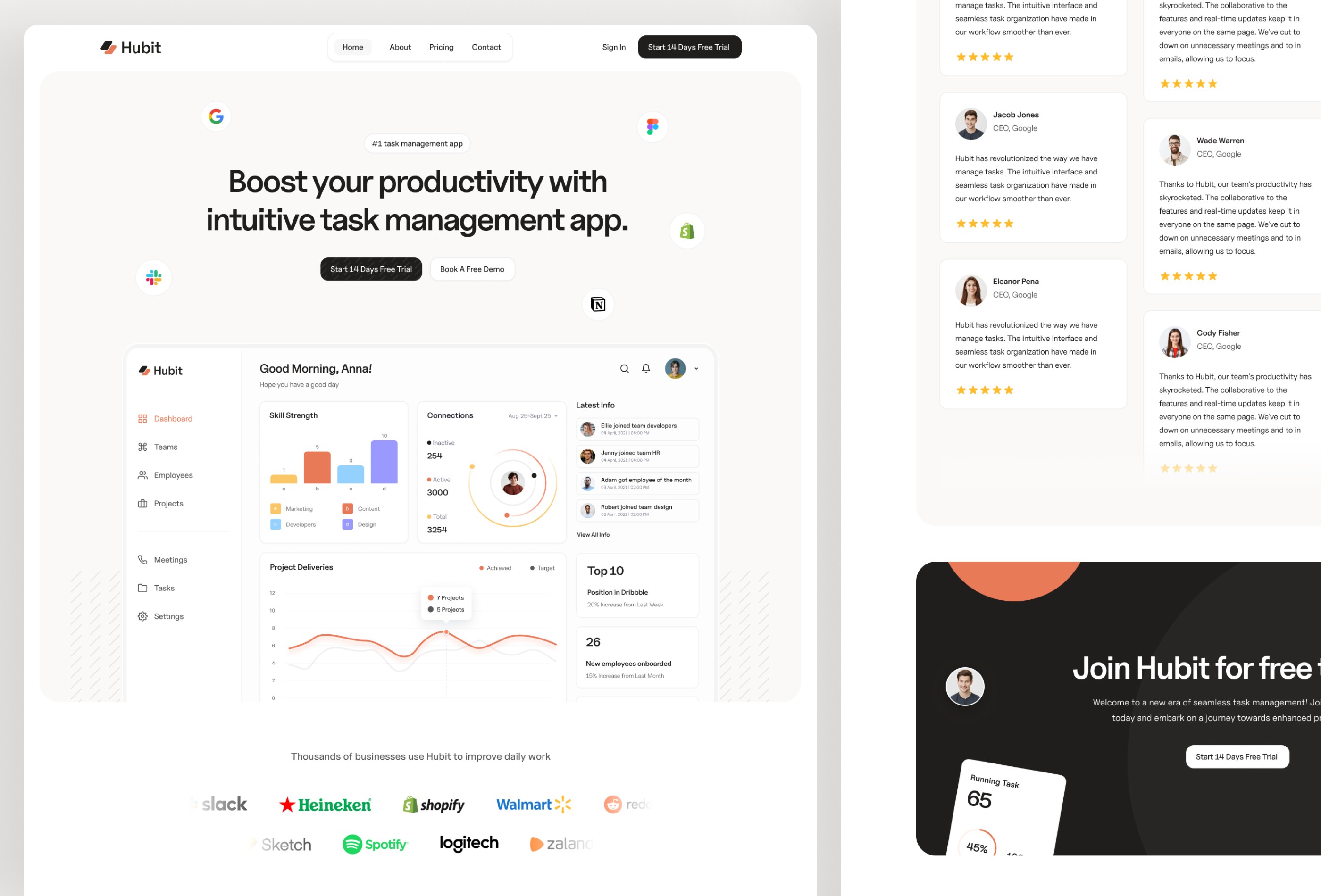 Screenshot 2 for Hubit, a Framer Marketplace template by Framerbite.