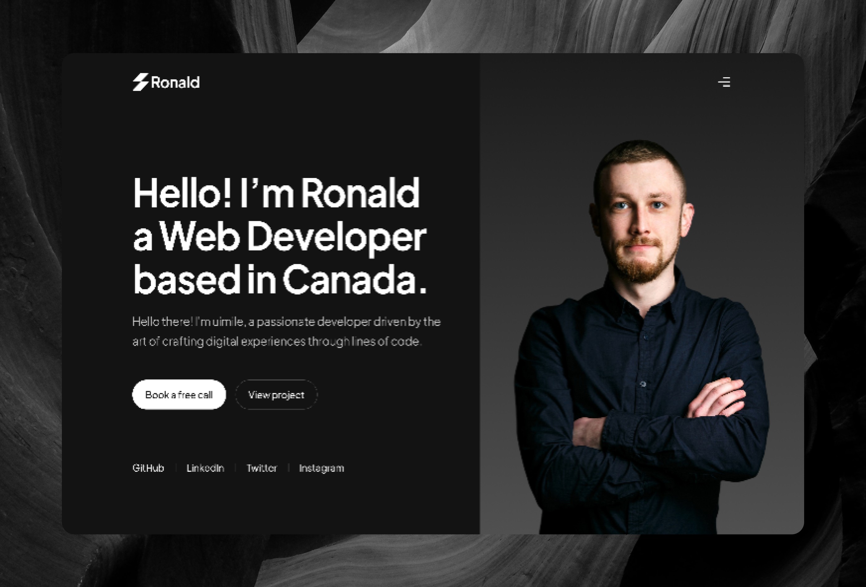 Screenshot 2 for Ronald, a Framer Marketplace template by Framership.
