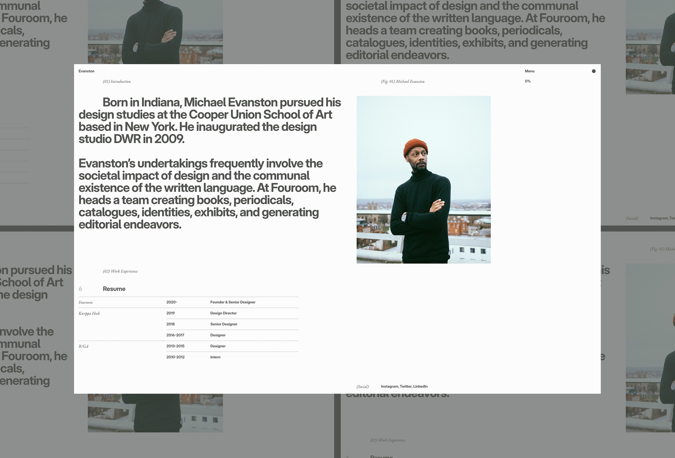 Screenshot 4 for Evanston, a Framer Marketplace template by Fouroom.