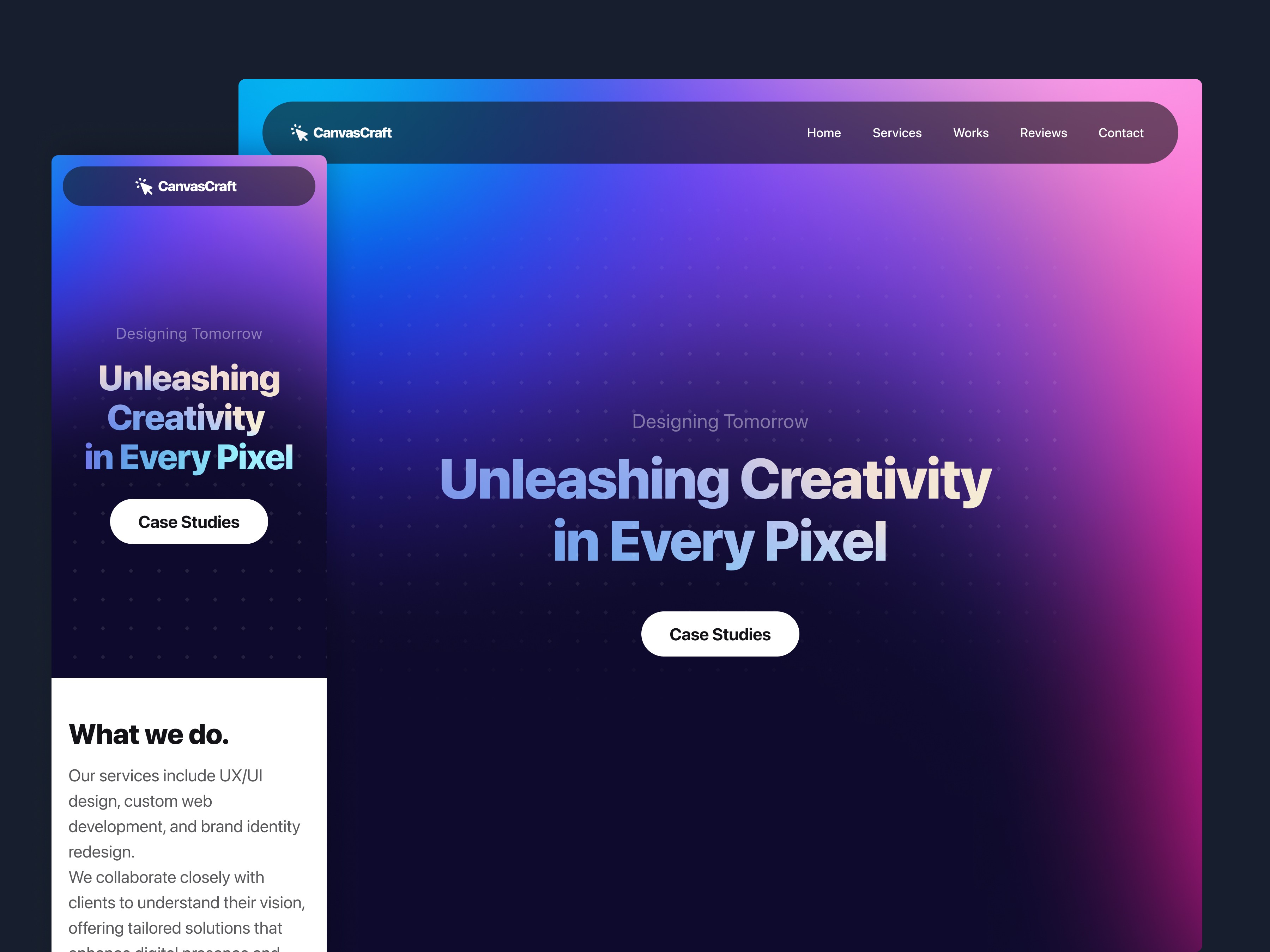 Screenshot 2 for CanvasCraft, a Framer Marketplace template by OriginFrame.