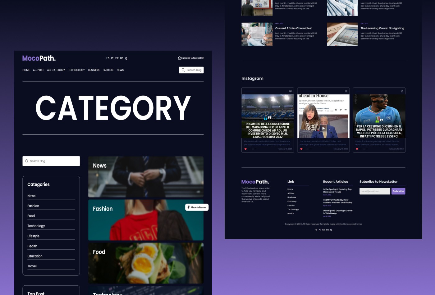 Screenshot 4 for Mocopath, a Framer Marketplace template by Honocoroko.