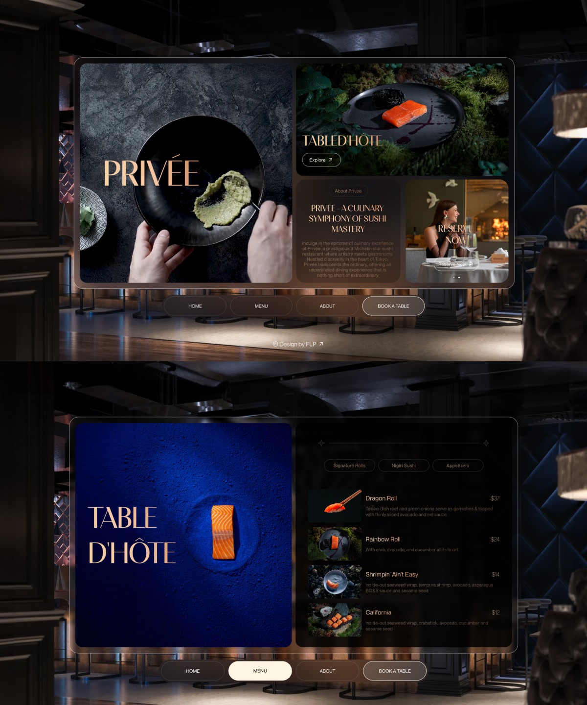 Screenshot 1 for PRIVÉE, a Framer Marketplace template by Future Things.