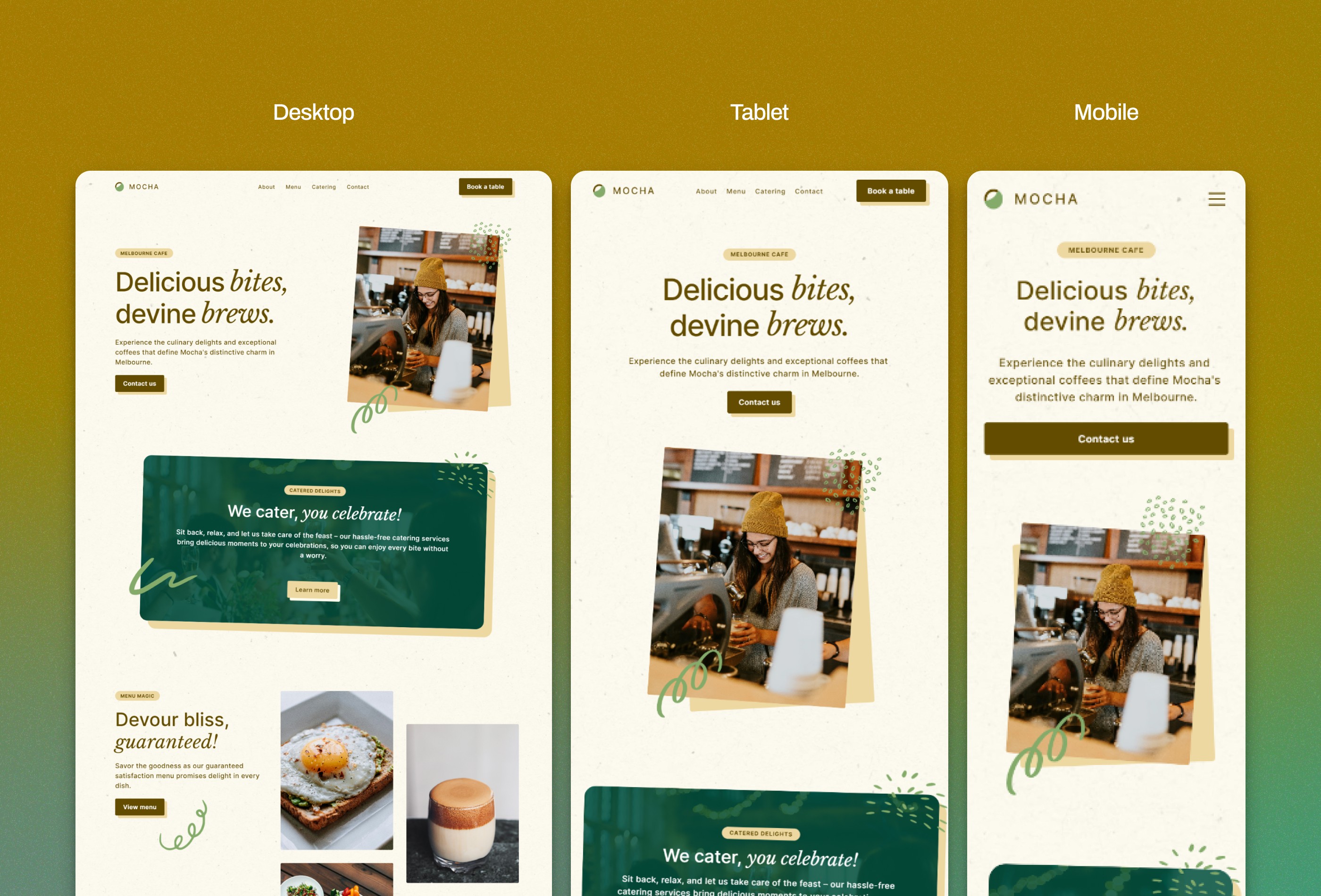 Screenshot 4 for Mocha, a Framer Marketplace template by Vilu Digital.