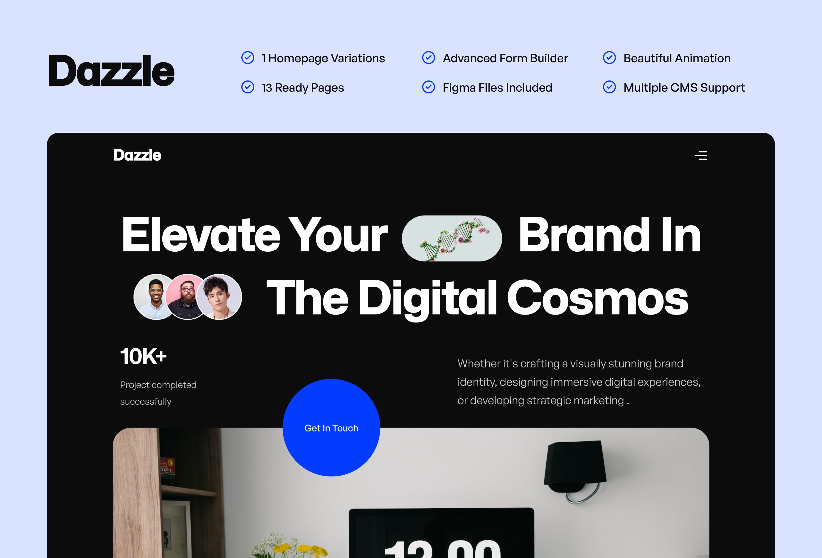 Screenshot 2 for Dazzle, a Framer Marketplace template by Framership.
