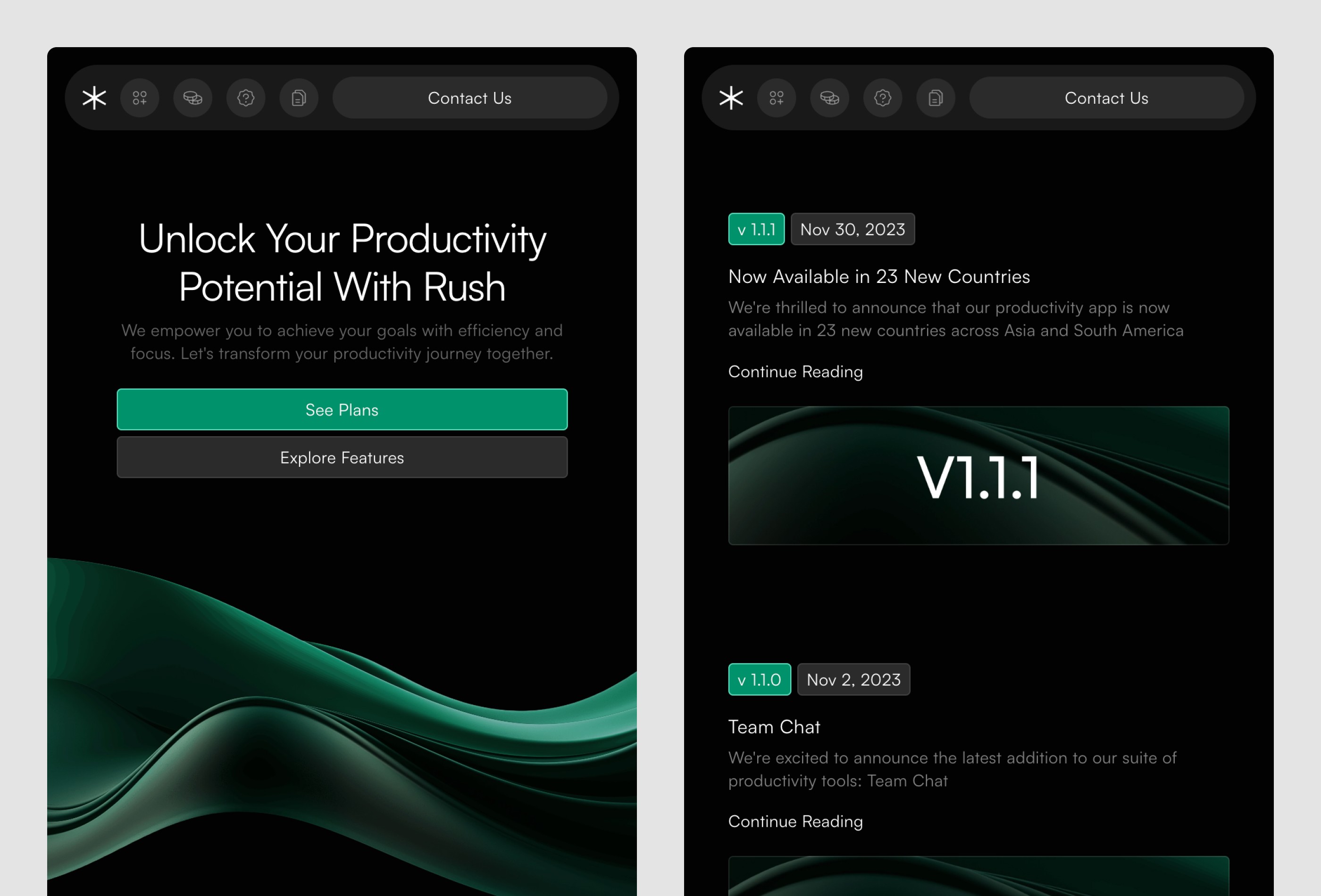 Screenshot 4 for Rush, a Framer Marketplace template by Vasco Ferreira.