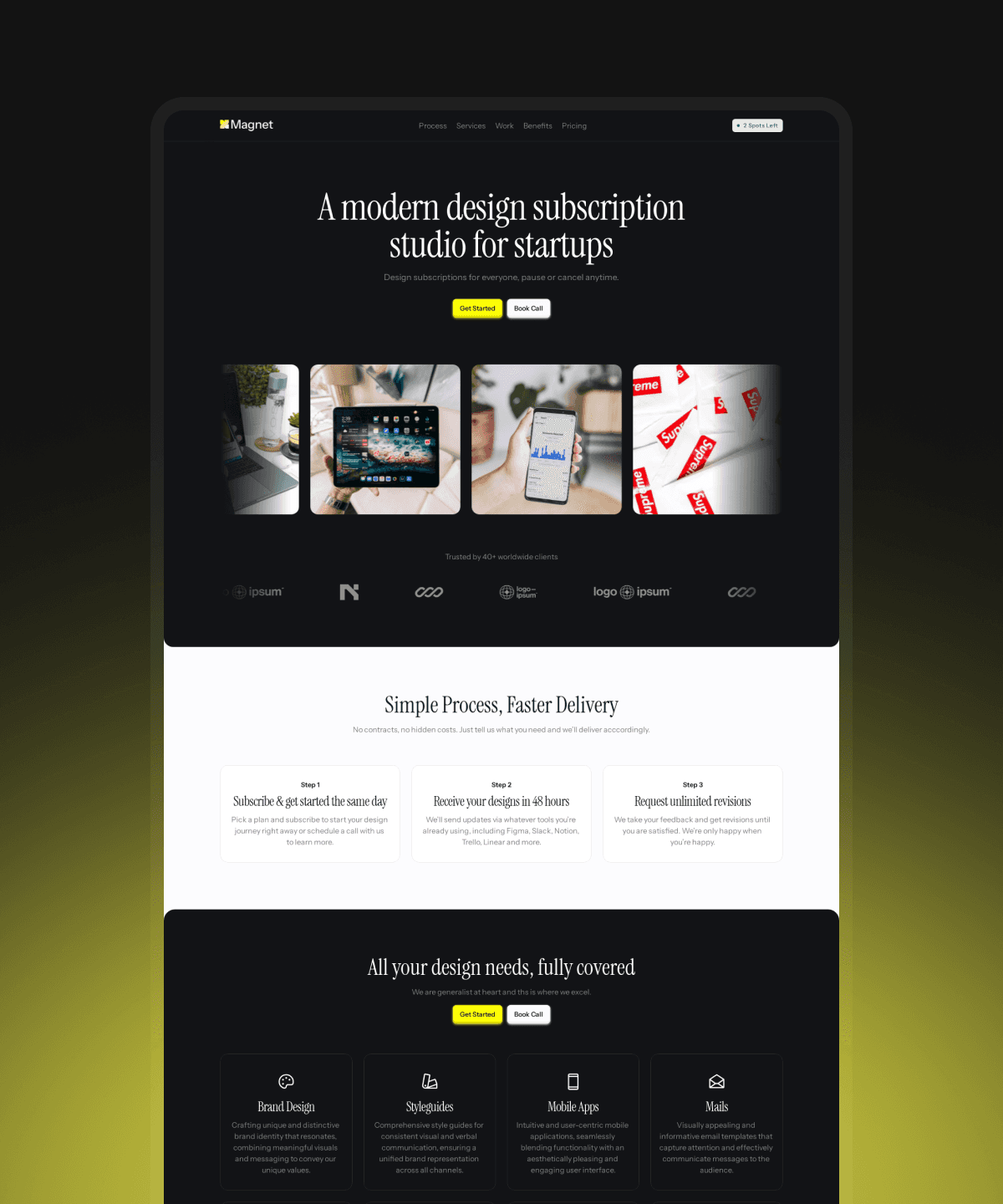 Screenshot 2 for Magnet, a Framer Marketplace template by Ninja Designs.